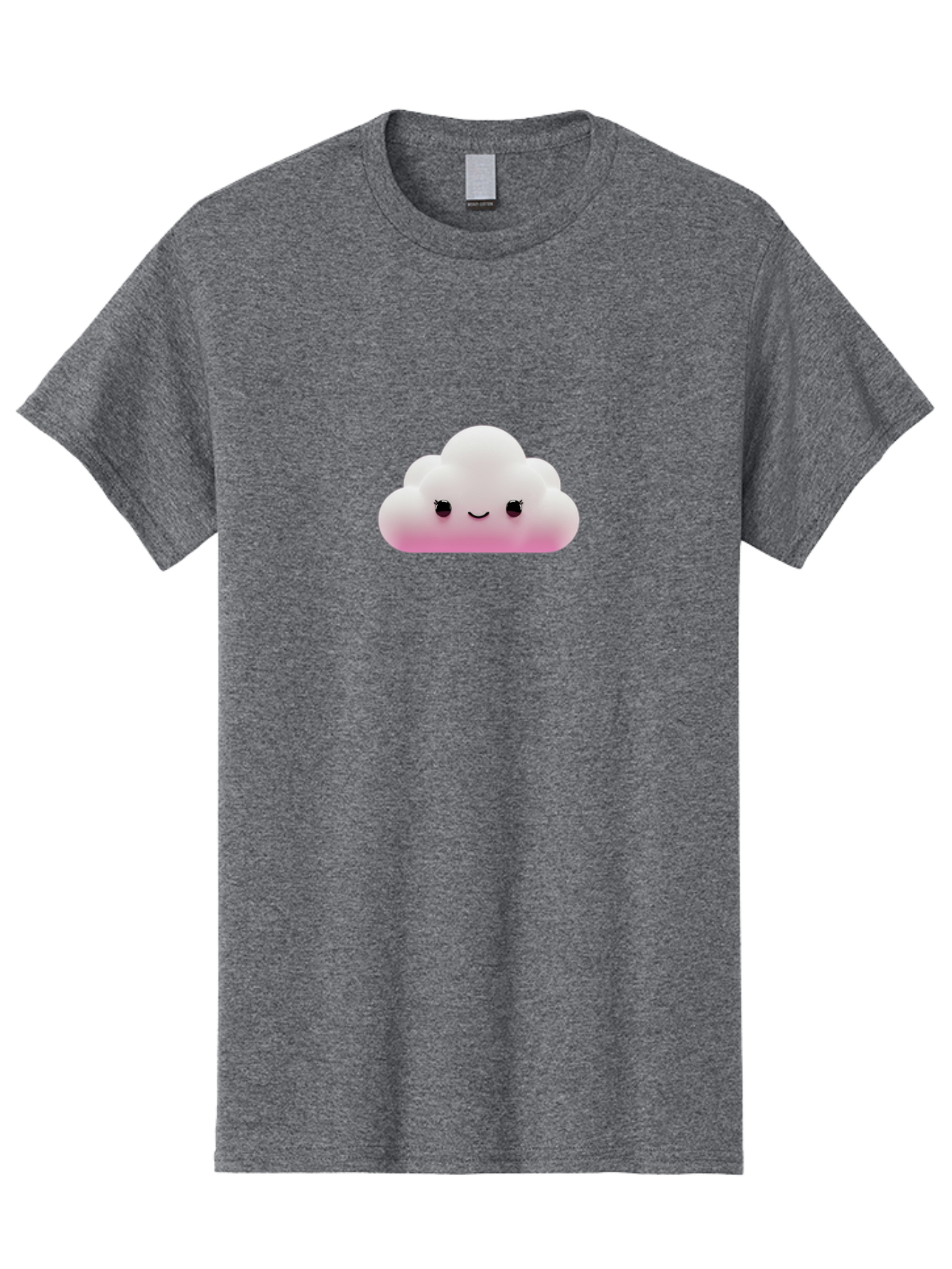 Pink-Cloud-1 Men'S Graphic Tee, 100% Cotton, Comfortable Casual Summer Wear, Machine Washable, Cute Cloud, Cartoon Character, Smiling Face, Fluffy Cloud, Soft Pink, Whimsical Design, Kawaii Art, Digital Illustration, Happy Cloud Bae633 15
