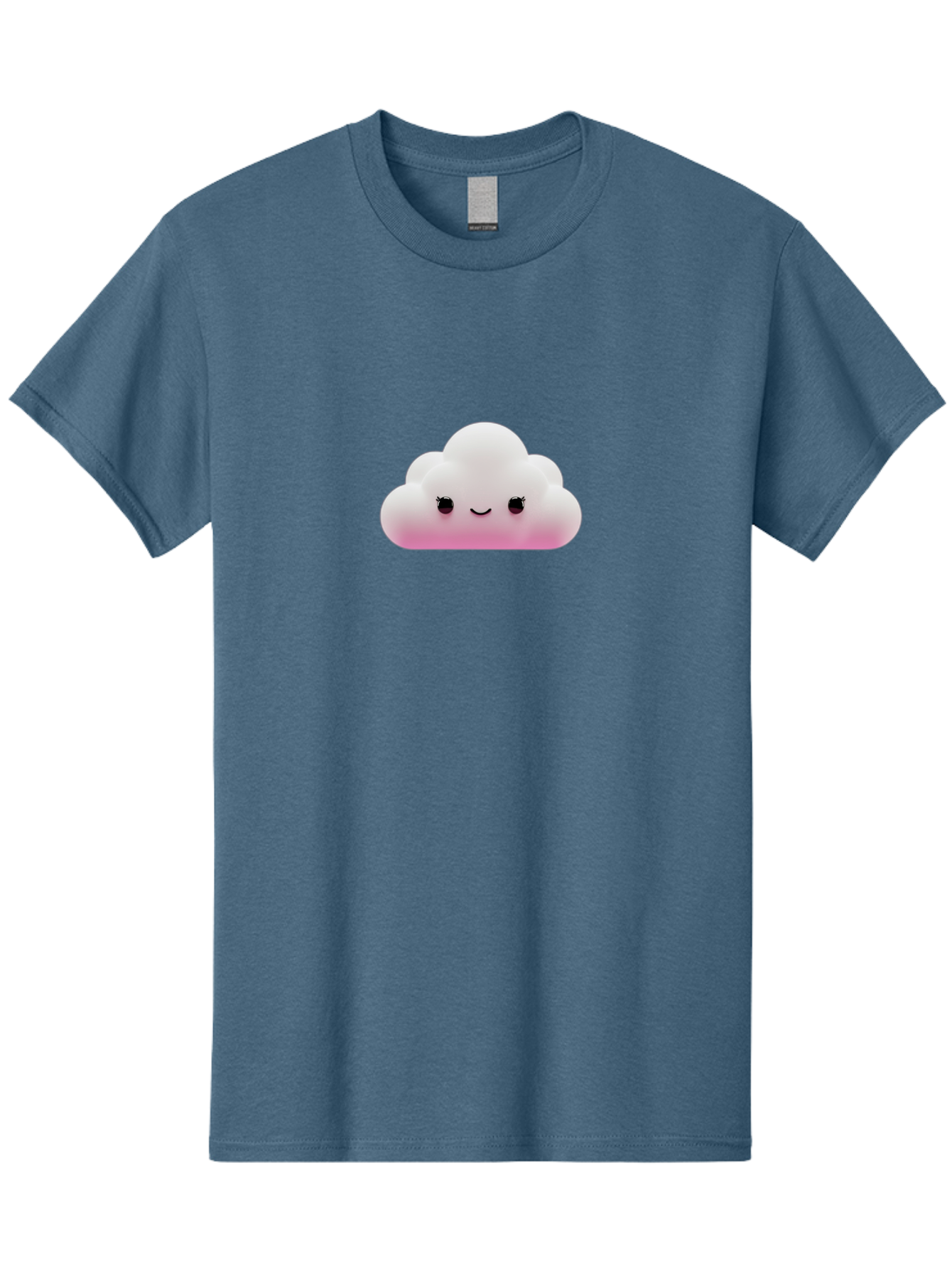 Pink-Cloud-1 Men'S Graphic Tee, 100% Cotton, Comfortable Casual Summer Wear, Machine Washable, Cute Cloud, Cartoon Character, Smiling Face, Fluffy Cloud, Soft Pink, Whimsical Design, Kawaii Art, Digital Illustration, Happy Cloud Bae633 5