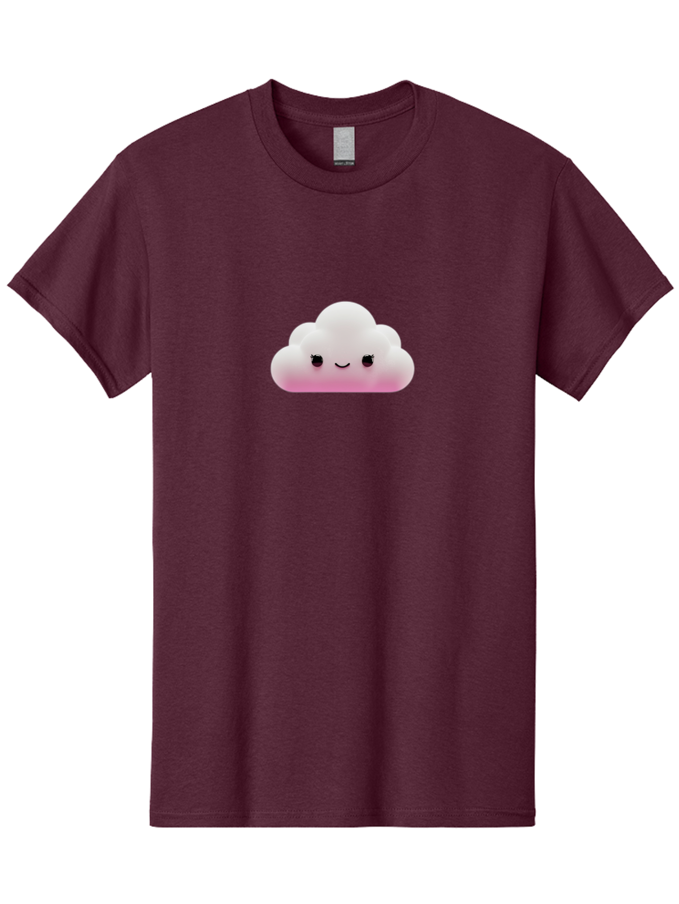 Pink-Cloud-1 Men'S Graphic Tee, 100% Cotton, Comfortable Casual Summer Wear, Machine Washable, Cute Cloud, Cartoon Character, Smiling Face, Fluffy Cloud, Soft Pink, Whimsical Design, Kawaii Art, Digital Illustration, Happy Cloud Bae633 8