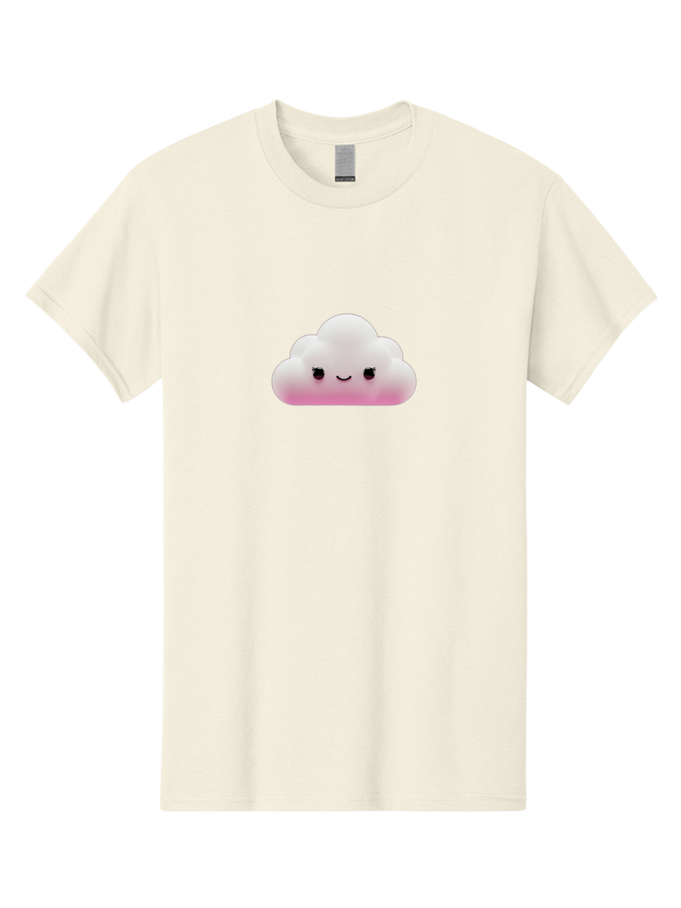 Pink-Cloud-1 Men'S Graphic Tee, 100% Cotton, Comfortable Casual Summer Wear, Machine Washable, Cute Cloud, Cartoon Character, Smiling Face, Fluffy Cloud, Soft Pink, Whimsical Design, Kawaii Art, Digital Illustration, Happy Cloud Bae633 9