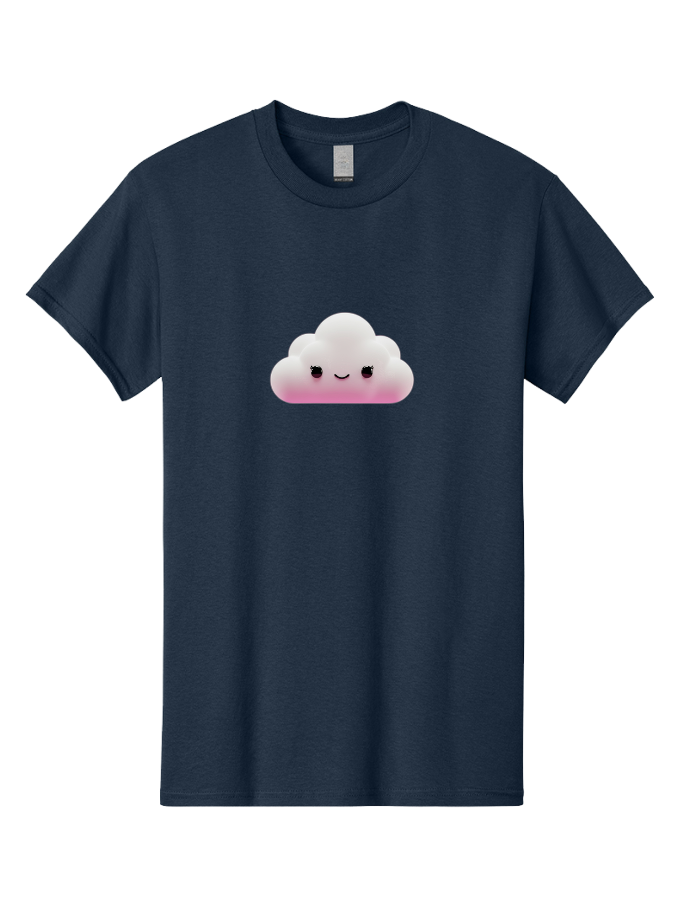 Pink-Cloud-1 Men'S Graphic Tee, 100% Cotton, Comfortable Casual Summer Wear, Machine Washable, Cute Cloud, Cartoon Character, Smiling Face, Fluffy Cloud, Soft Pink, Whimsical Design, Kawaii Art, Digital Illustration, Happy Cloud Bae633 4