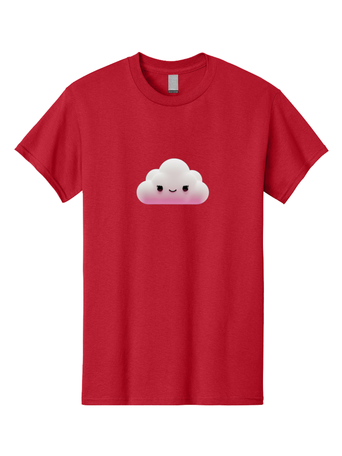 Pink-Cloud-1 Men'S Graphic Tee, 100% Cotton, Comfortable Casual Summer Wear, Machine Washable, Cute Cloud, Cartoon Character, Smiling Face, Fluffy Cloud, Soft Pink, Whimsical Design, Kawaii Art, Digital Illustration, Happy Cloud Bae633 7