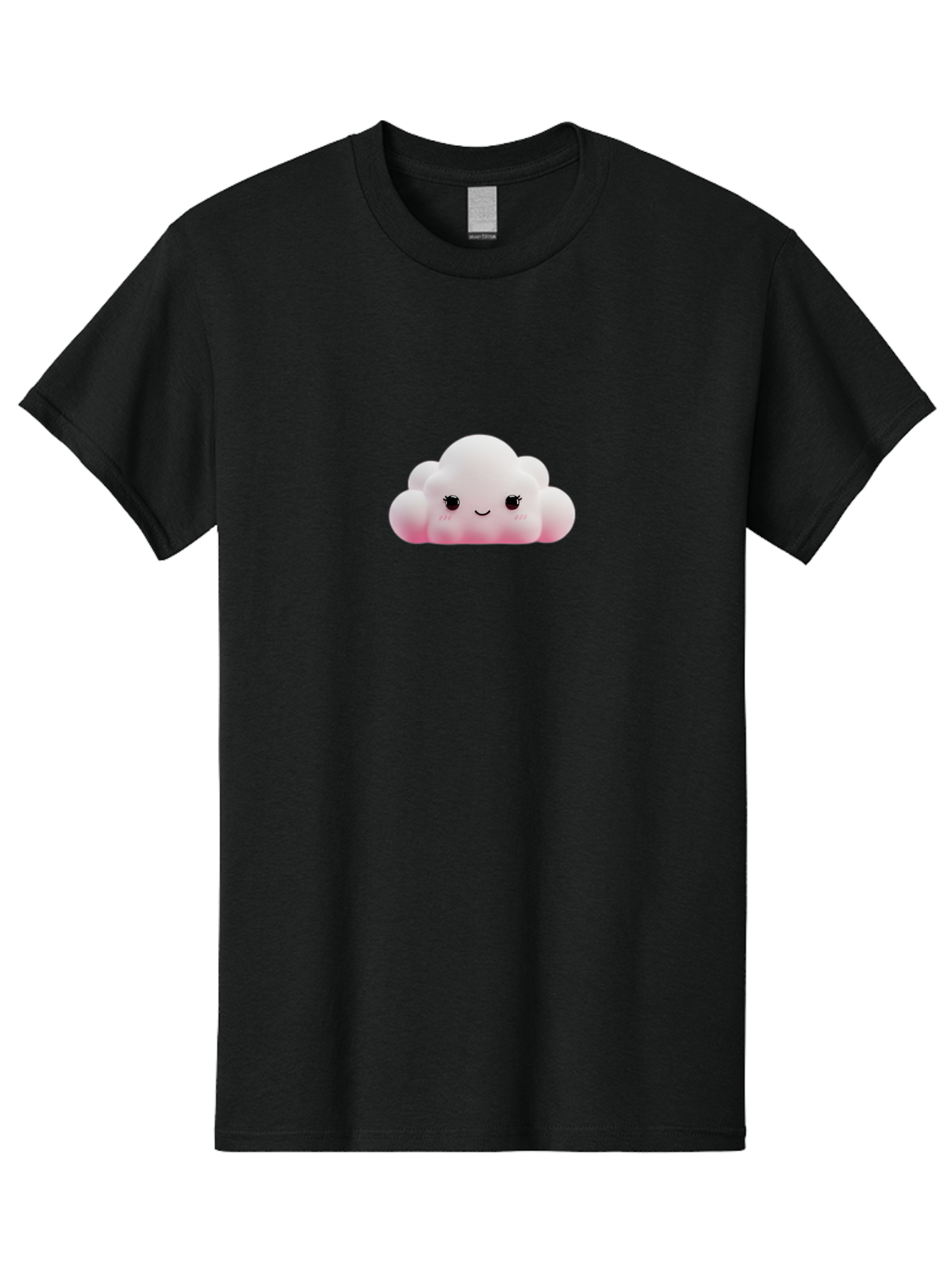 Pink-Cloud Men'S Graphic Tee, 100% Cotton, Comfortable Casual Summer Wear, Machine Washable, Kawaii Cloud, Cute Cartoon Character, Smiling Face, Fluffy White Cloud, Pastel Colors, Cheerful Design, Adorable Illustration, Fluffy Texture Bae634 3