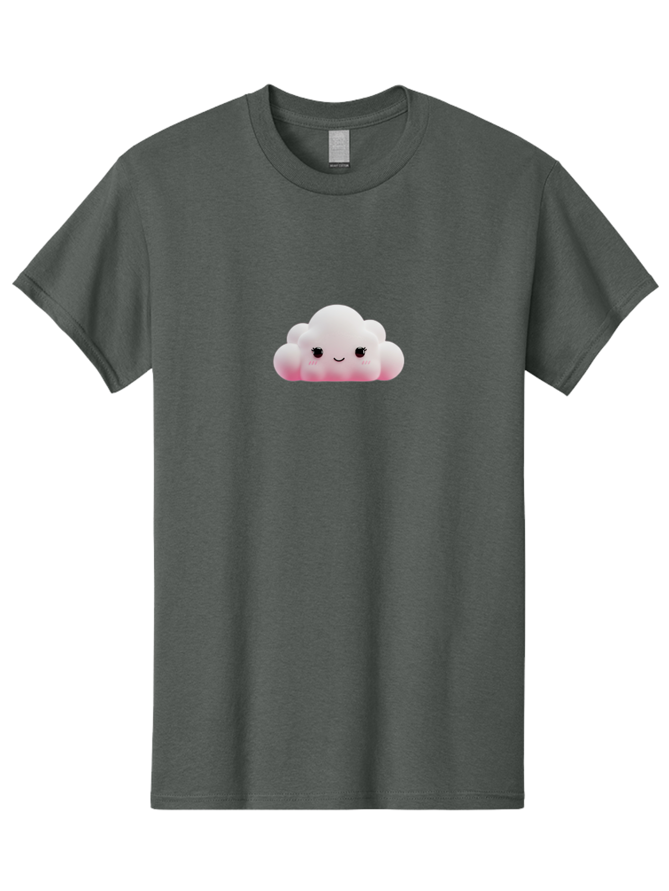 Pink-Cloud Men'S Graphic Tee, 100% Cotton, Comfortable Casual Summer Wear, Machine Washable, Kawaii Cloud, Cute Cartoon Character, Smiling Face, Fluffy White Cloud, Pastel Colors, Cheerful Design, Adorable Illustration, Fluffy Texture Bae634 15