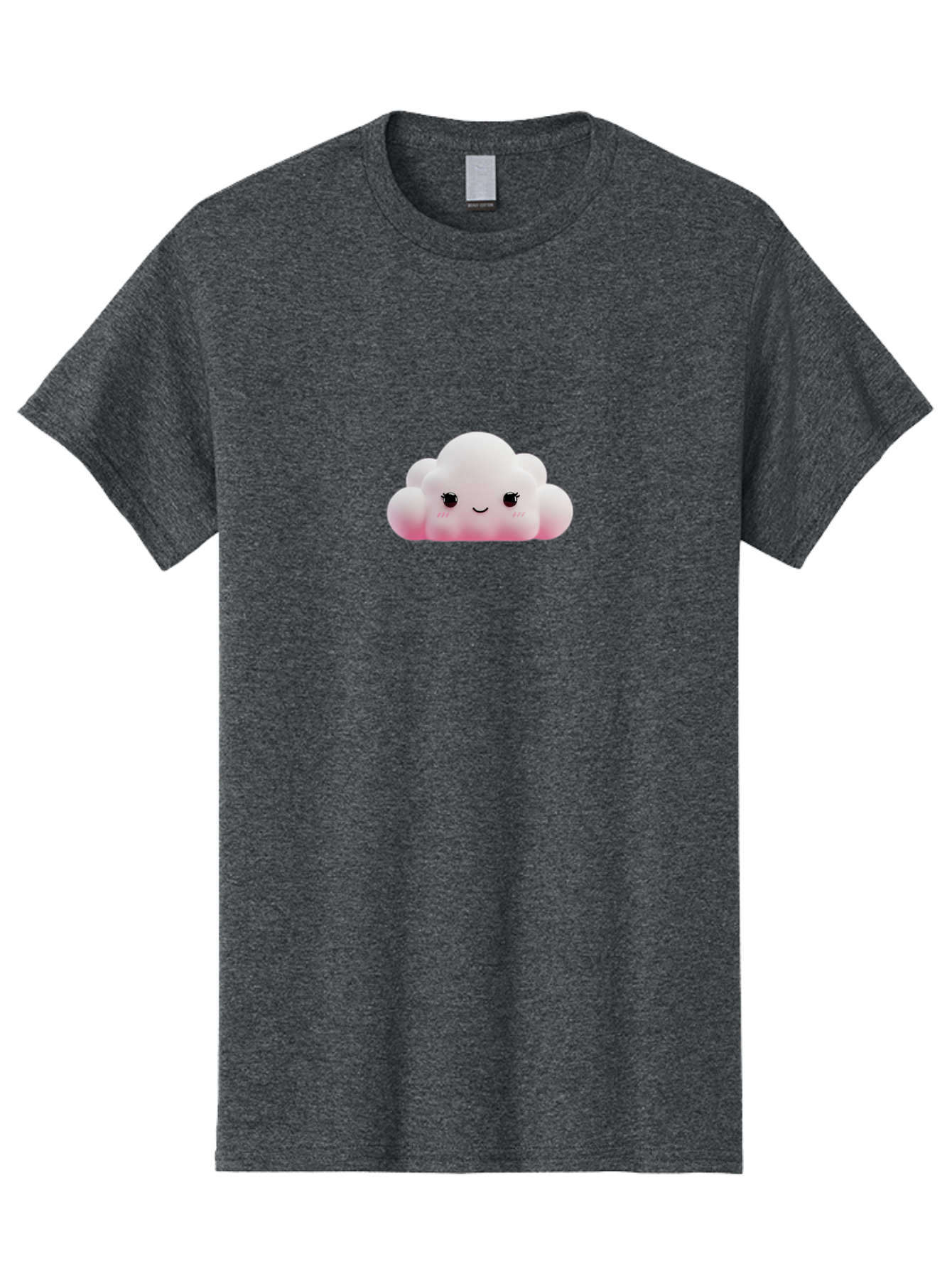 Pink-Cloud Men'S Graphic Tee, 100% Cotton, Comfortable Casual Summer Wear, Machine Washable, Kawaii Cloud, Cute Cartoon Character, Smiling Face, Fluffy White Cloud, Pastel Colors, Cheerful Design, Adorable Illustration, Fluffy Texture Bae634 4