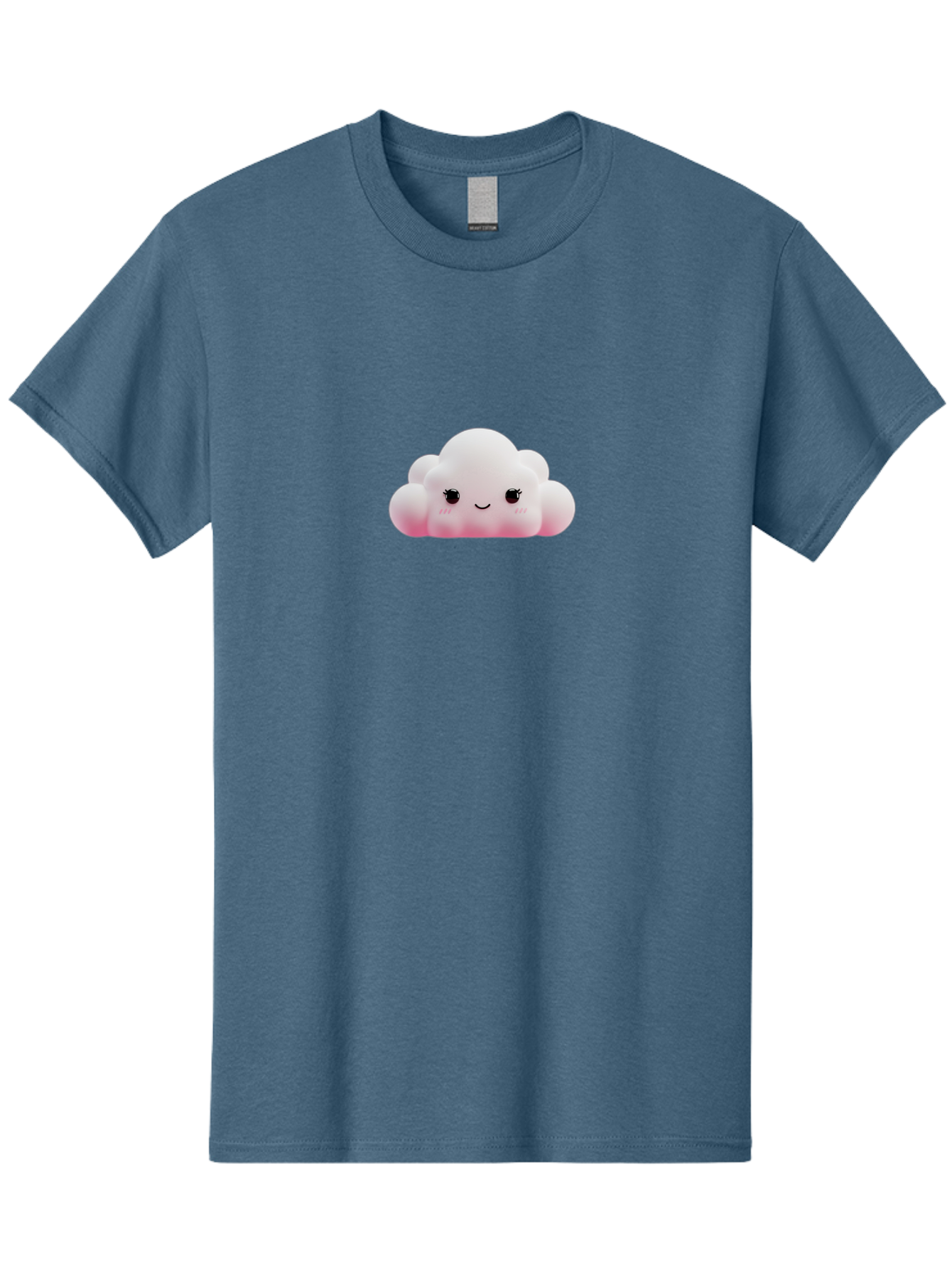 Pink-Cloud Men'S Graphic Tee, 100% Cotton, Comfortable Casual Summer Wear, Machine Washable, Kawaii Cloud, Cute Cartoon Character, Smiling Face, Fluffy White Cloud, Pastel Colors, Cheerful Design, Adorable Illustration, Fluffy Texture Bae634 13