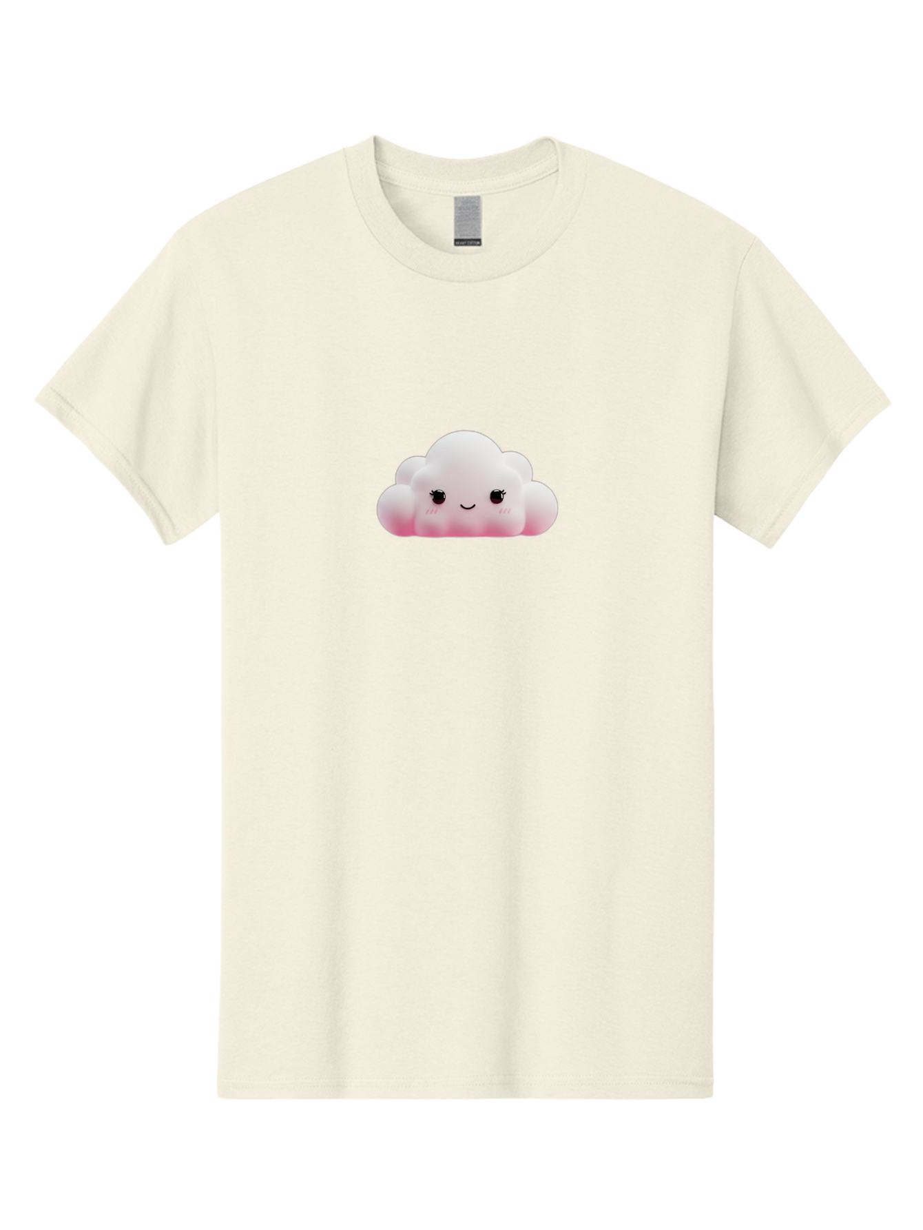 Pink-Cloud Men'S Graphic Tee, 100% Cotton, Comfortable Casual Summer Wear, Machine Washable, Kawaii Cloud, Cute Cartoon Character, Smiling Face, Fluffy White Cloud, Pastel Colors, Cheerful Design, Adorable Illustration, Fluffy Texture Bae634 10