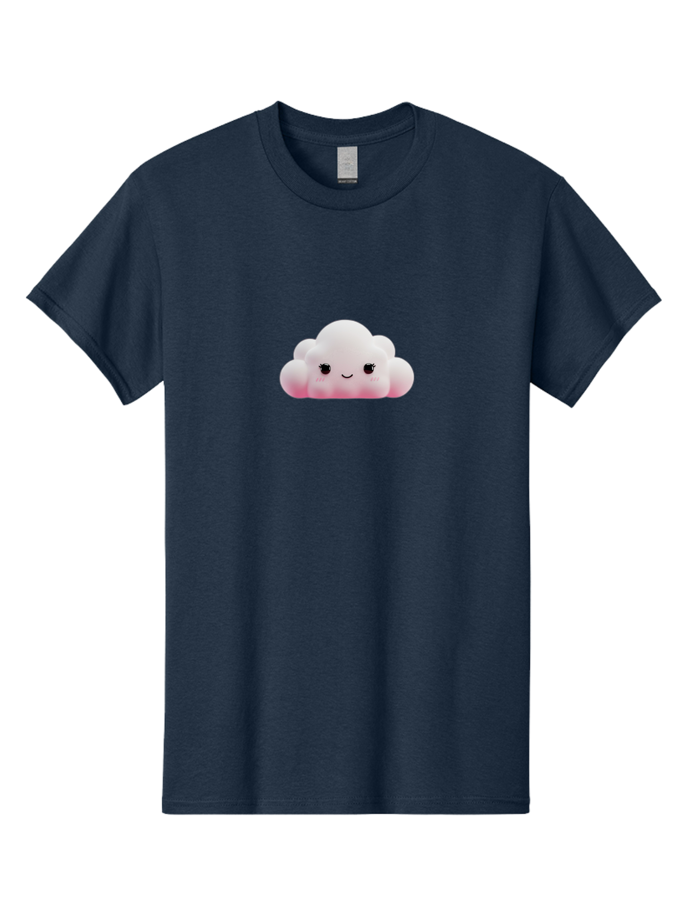 Pink-Cloud Men'S Graphic Tee, 100% Cotton, Comfortable Casual Summer Wear, Machine Washable, Kawaii Cloud, Cute Cartoon Character, Smiling Face, Fluffy White Cloud, Pastel Colors, Cheerful Design, Adorable Illustration, Fluffy Texture Bae634 9