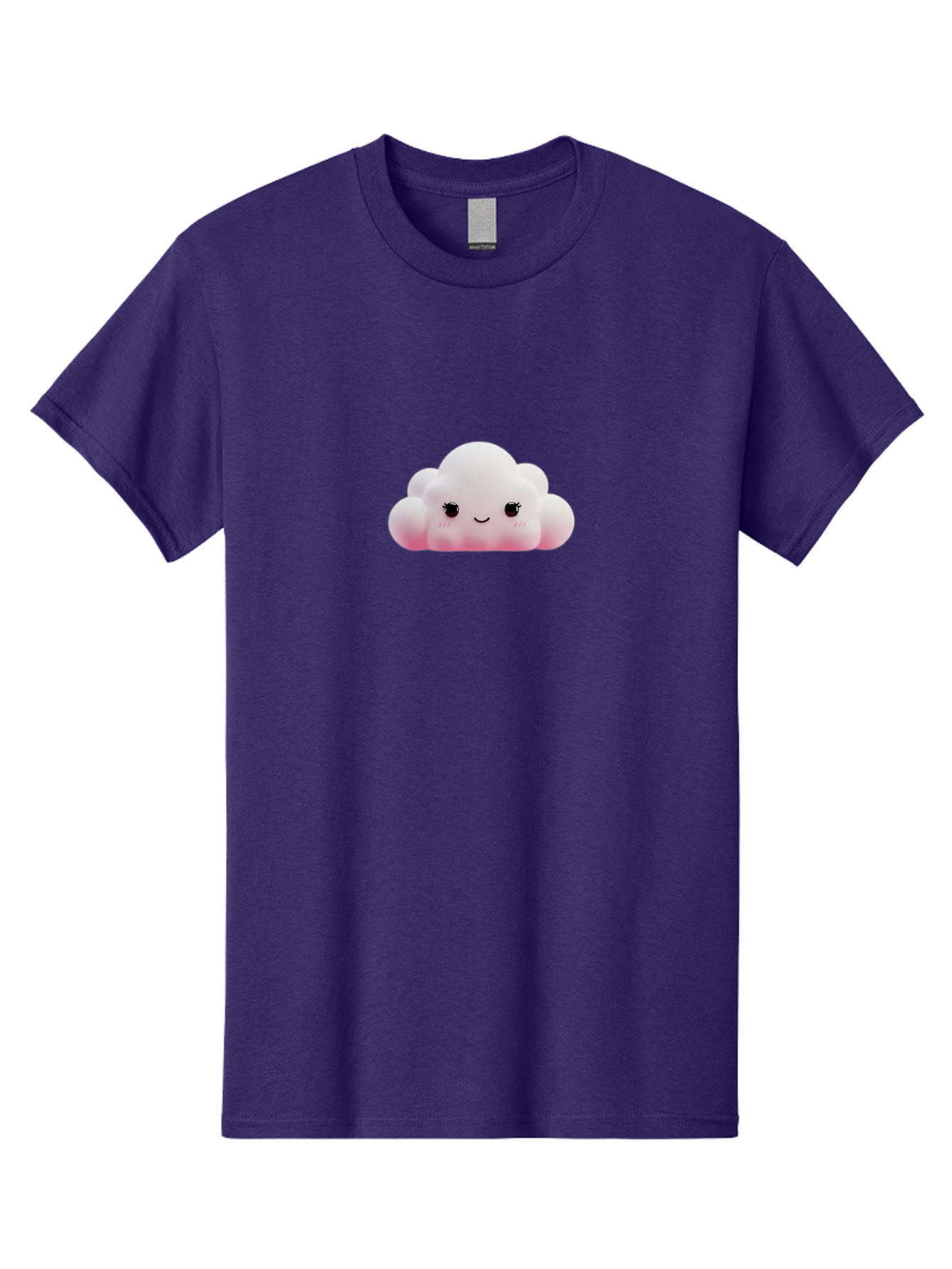 Pink-Cloud Men'S Graphic Tee, 100% Cotton, Comfortable Casual Summer Wear, Machine Washable, Kawaii Cloud, Cute Cartoon Character, Smiling Face, Fluffy White Cloud, Pastel Colors, Cheerful Design, Adorable Illustration, Fluffy Texture Bae634 14