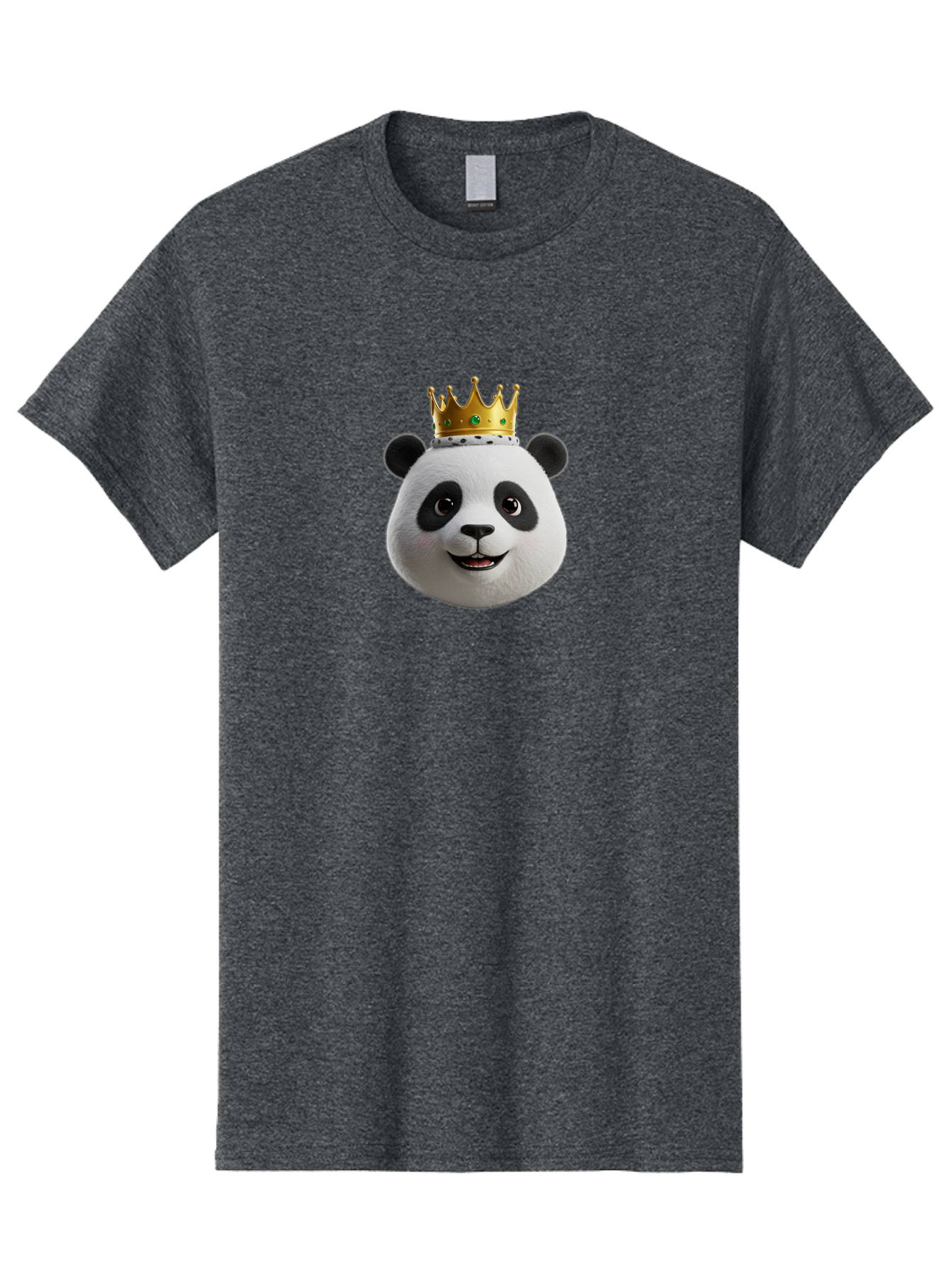 Po Men'S Graphic Tee, 100% Cotton, Comfortable Casual Summer Wear, Machine Washable, Kung Fu Panda, Po'S Face, Cartoon Panda, Crown Icon, Royal Treatment, Animated Character, Adorable Expression, Funny Face, King Of Pandas, Bae637 5