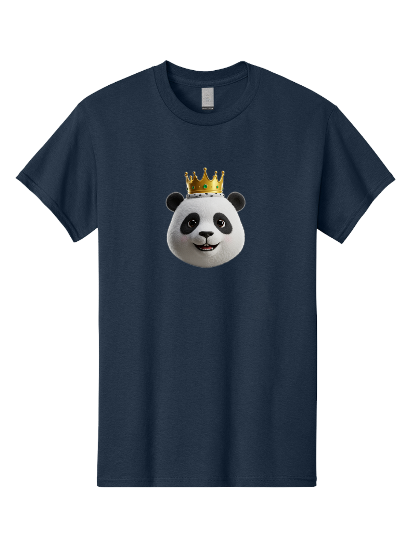 Po Men'S Graphic Tee, 100% Cotton, Comfortable Casual Summer Wear, Machine Washable, Kung Fu Panda, Po'S Face, Cartoon Panda, Crown Icon, Royal Treatment, Animated Character, Adorable Expression, Funny Face, King Of Pandas, Bae637 9