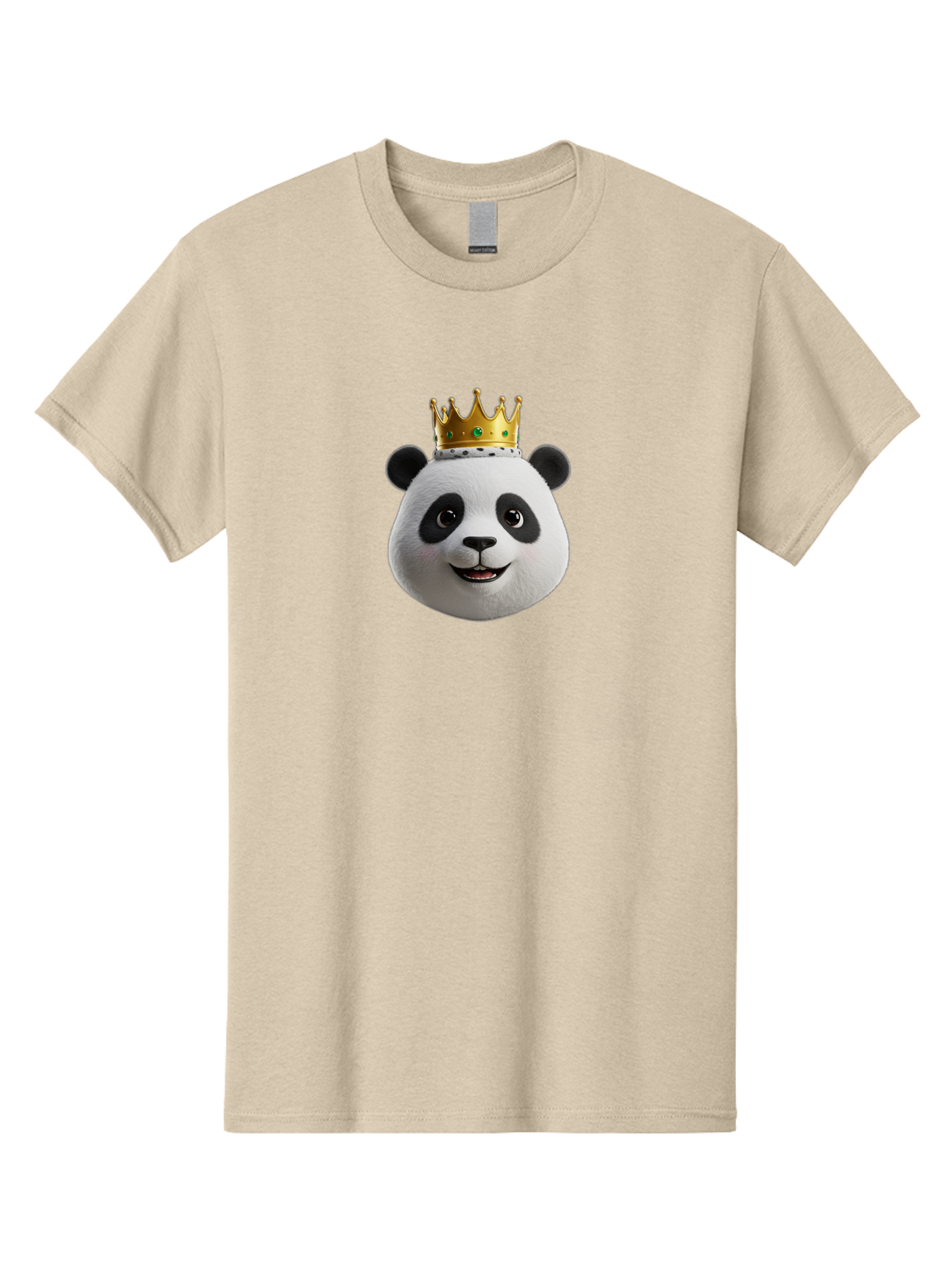 Po Men'S Graphic Tee, 100% Cotton, Comfortable Casual Summer Wear, Machine Washable, Kung Fu Panda, Po'S Face, Cartoon Panda, Crown Icon, Royal Treatment, Animated Character, Adorable Expression, Funny Face, King Of Pandas, Bae637 7