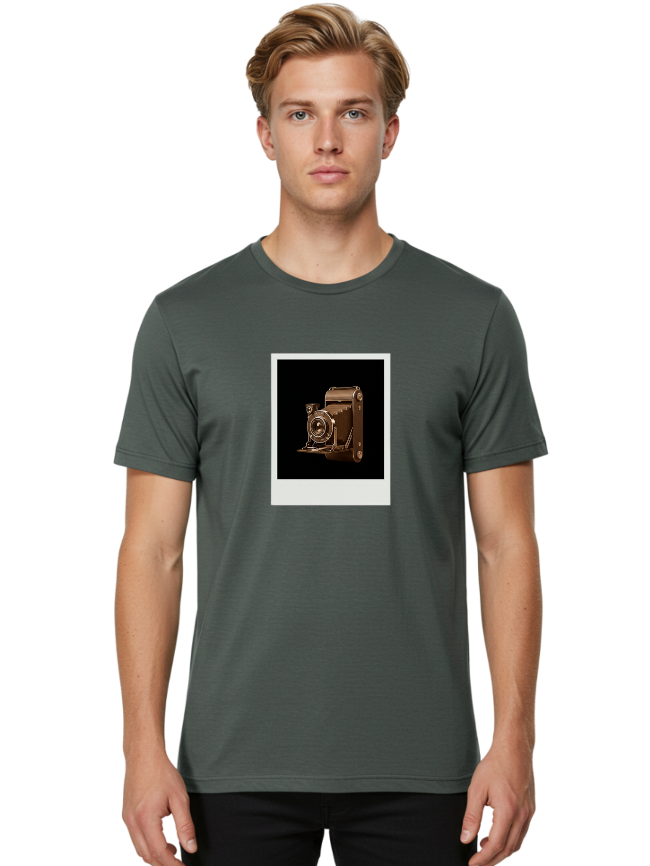 Polaroid-Camera-1 Men'S Graphic Tee, 100% Cotton, Comfortable Casual Summer Wear, Machine Washable, Vintage Camera, Old Photography Equipment, Retro Style, Antique Camera, Nostalgic Feel, Classic Design, Photography History, Instant Camera, Bae680 28