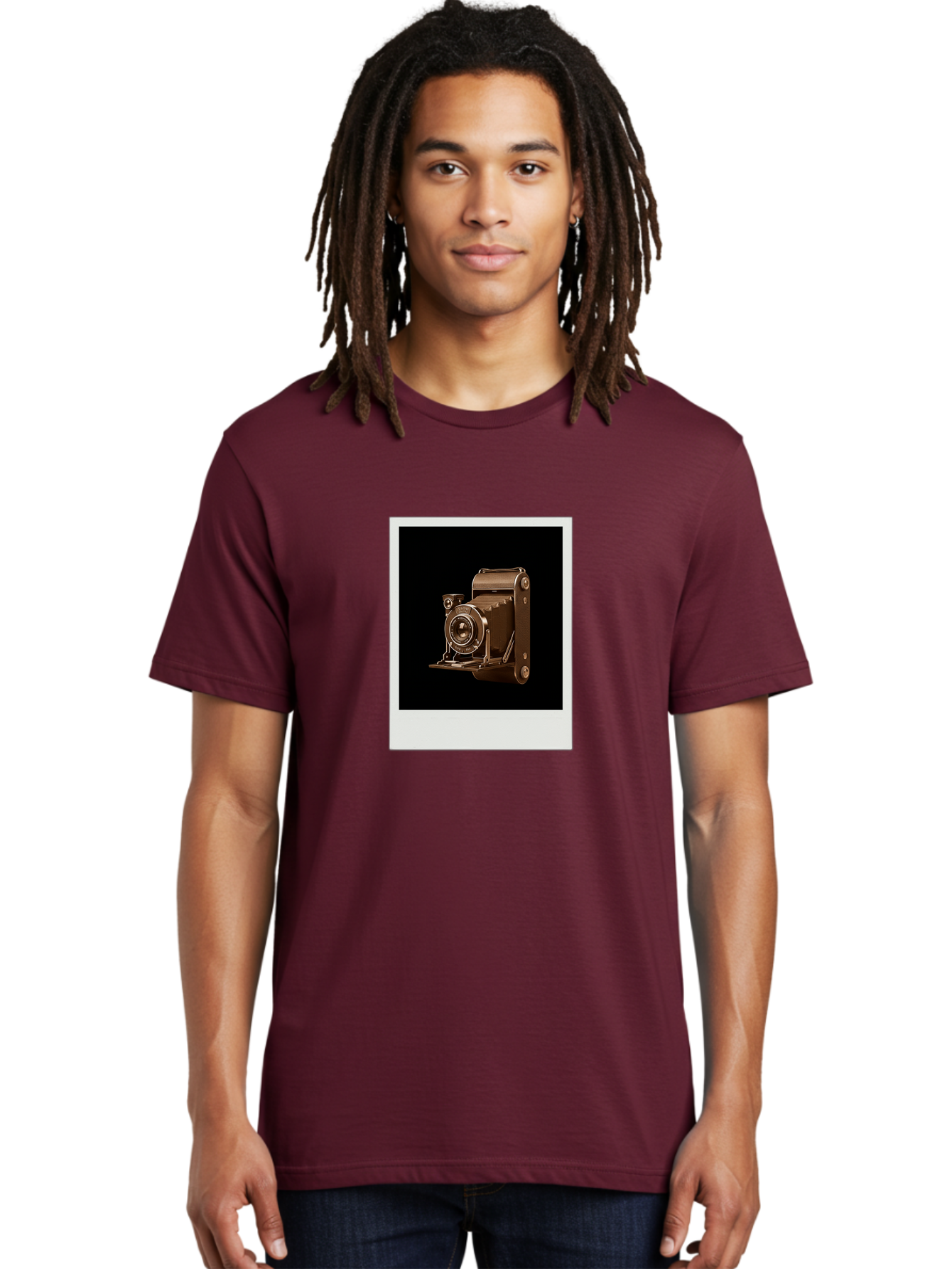 Polaroid-Camera-1 Men'S Graphic Tee, 100% Cotton, Comfortable Casual Summer Wear, Machine Washable, Vintage Camera, Old Photography Equipment, Retro Style, Antique Camera, Nostalgic Feel, Classic Design, Photography History, Instant Camera, Bae680 25
