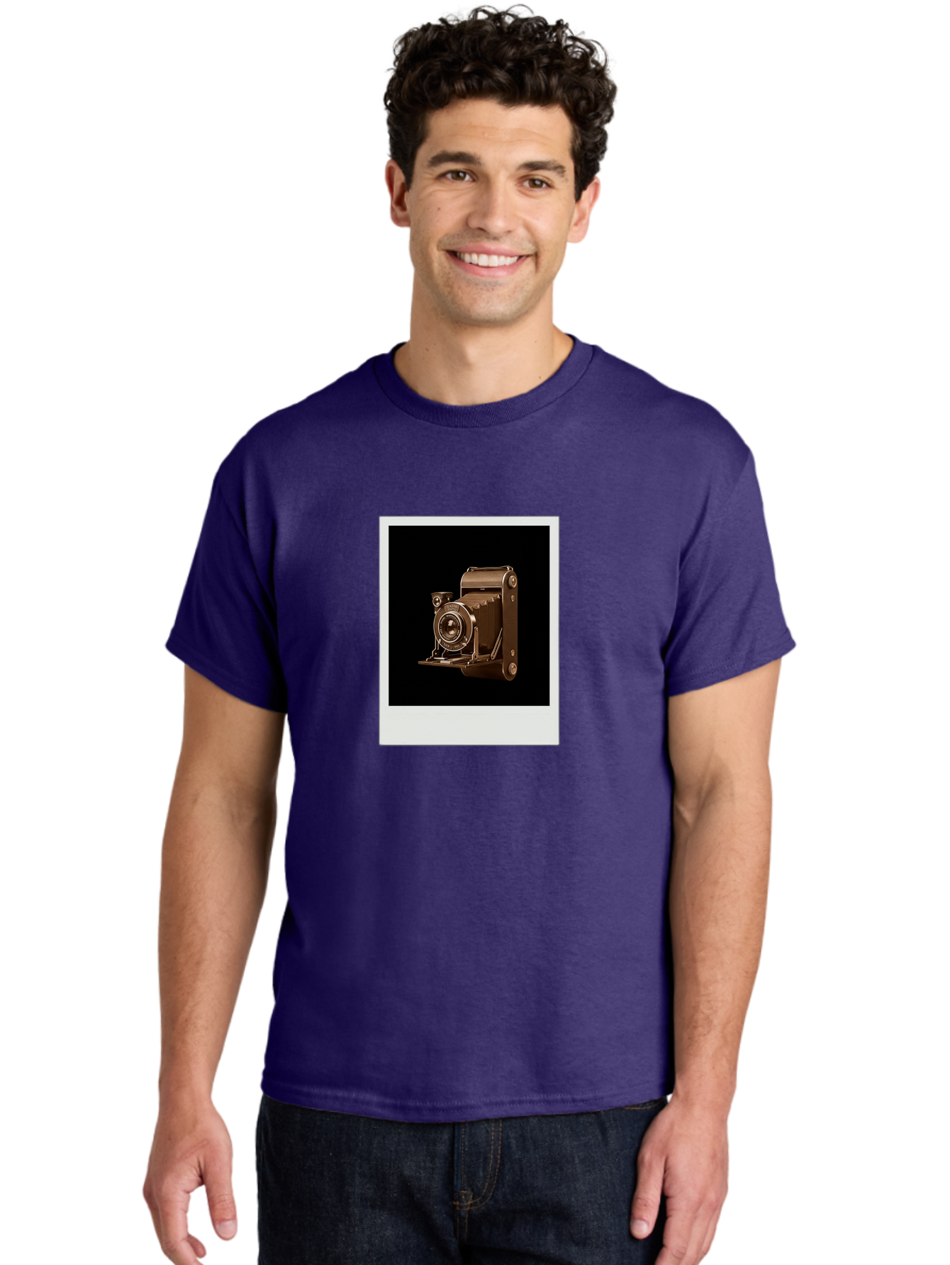 Polaroid-Camera-1 Men'S Graphic Tee, 100% Cotton, Comfortable Casual Summer Wear, Machine Washable, Vintage Camera, Old Photography Equipment, Retro Style, Antique Camera, Nostalgic Feel, Classic Design, Photography History, Instant Camera, Bae680 26