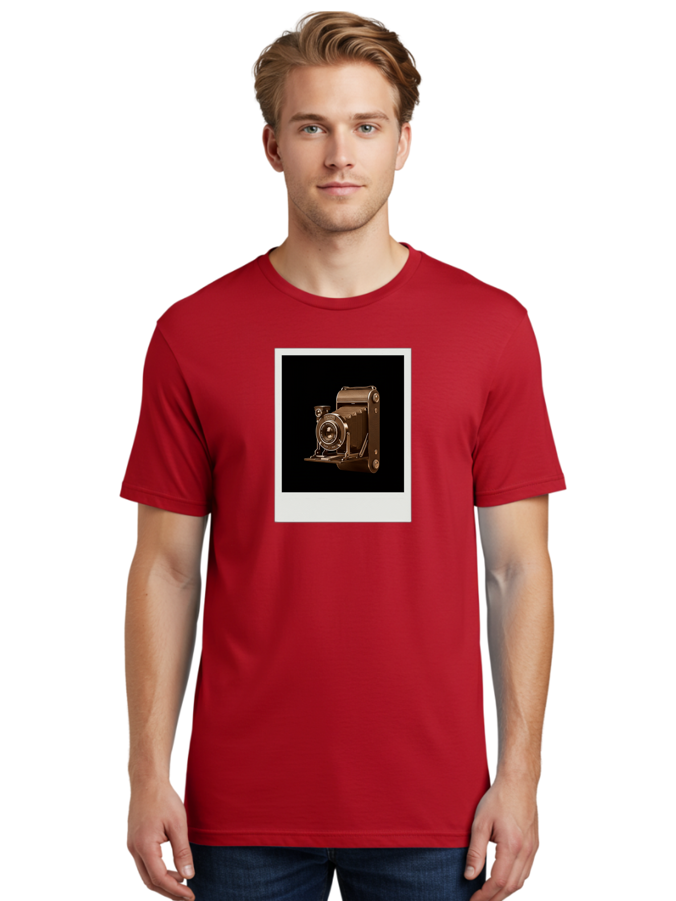 Polaroid-Camera-1 Men'S Graphic Tee, 100% Cotton, Comfortable Casual Summer Wear, Machine Washable, Vintage Camera, Old Photography Equipment, Retro Style, Antique Camera, Nostalgic Feel, Classic Design, Photography History, Instant Camera, Bae680 20