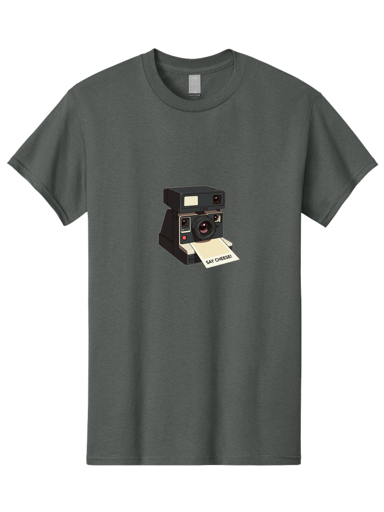 Polaroid-Camera Men'S Graphic Tee, 100% Cotton, Comfortable Casual Summer Wear, Machine Washable, Vintage Polaroid Camera, Instant Photography, Retro Style, Say Cheese Print, Nostalgic Feel, Photography Moment, Classic Design, Black Camera Bae690 7