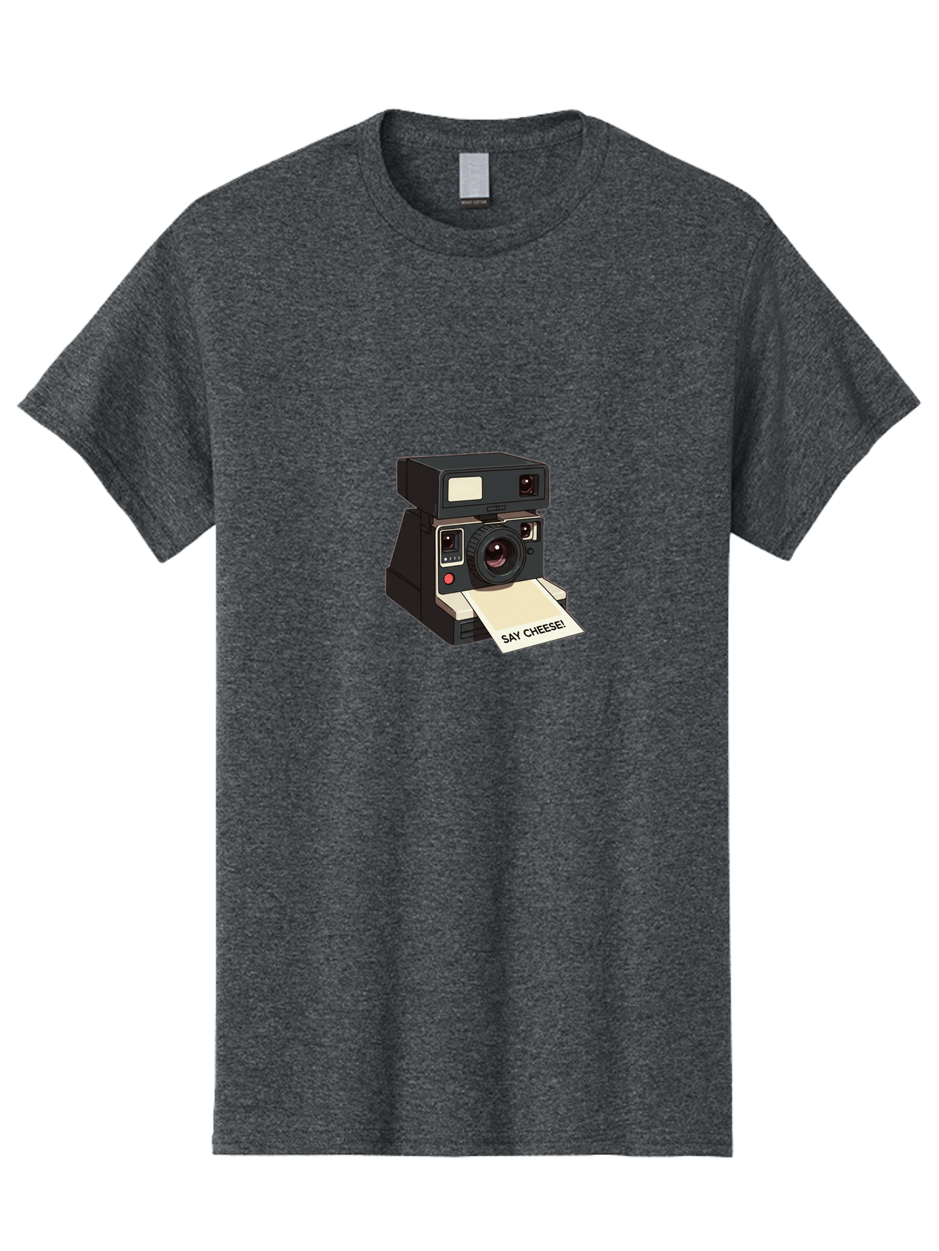 Polaroid-Camera Men'S Graphic Tee, 100% Cotton, Comfortable Casual Summer Wear, Machine Washable, Vintage Polaroid Camera, Instant Photography, Retro Style, Say Cheese Print, Nostalgic Feel, Photography Moment, Classic Design, Black Camera Bae690 11