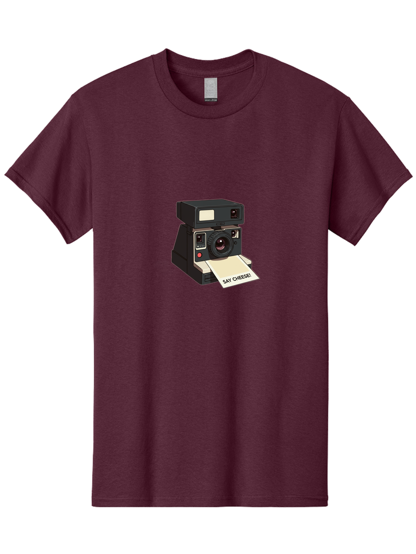 Polaroid-Camera Men'S Graphic Tee, 100% Cotton, Comfortable Casual Summer Wear, Machine Washable, Vintage Polaroid Camera, Instant Photography, Retro Style, Say Cheese Print, Nostalgic Feel, Photography Moment, Classic Design, Black Camera Bae690 9
