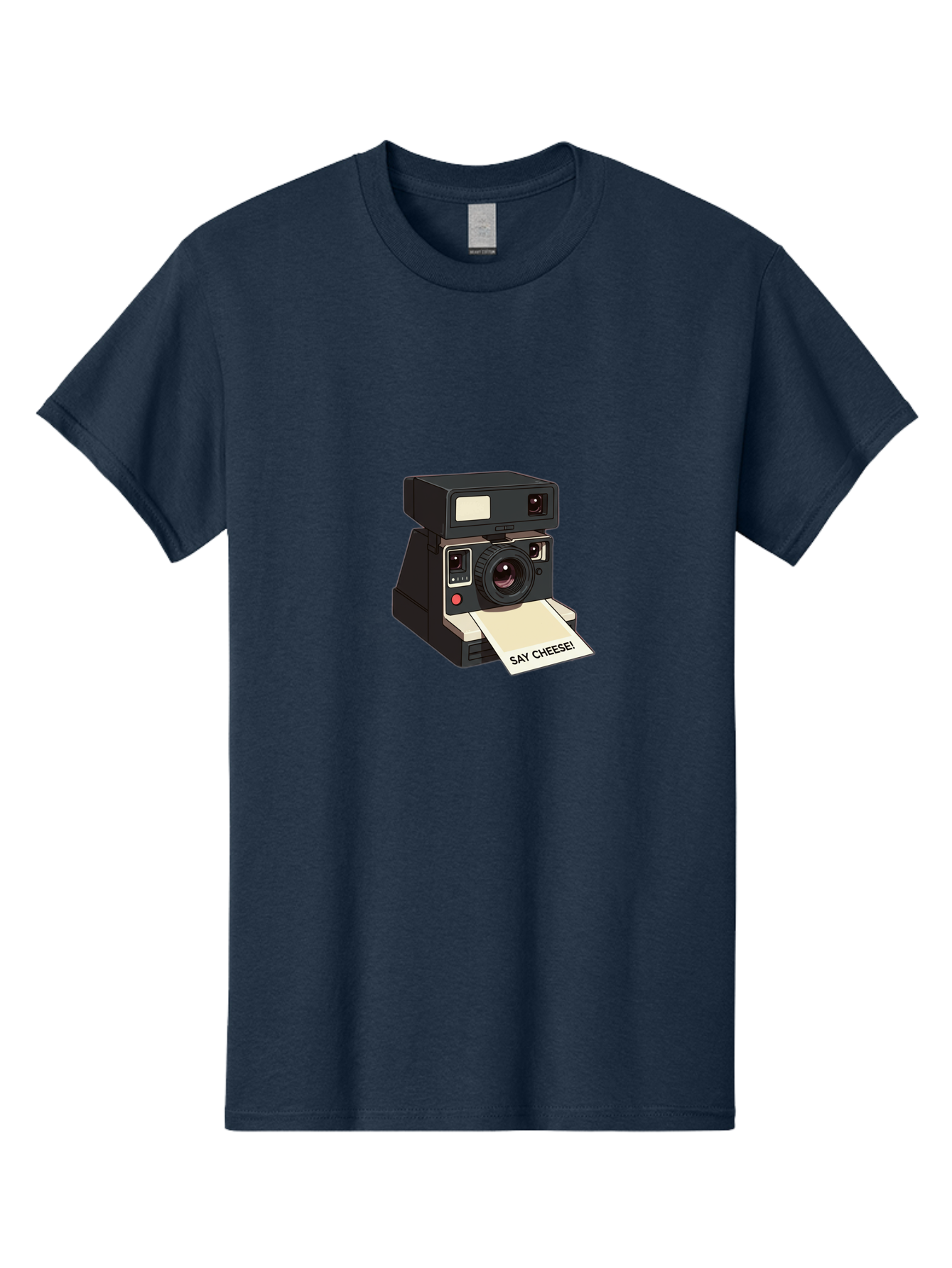 Polaroid-Camera Men'S Graphic Tee, 100% Cotton, Comfortable Casual Summer Wear, Machine Washable, Vintage Polaroid Camera, Instant Photography, Retro Style, Say Cheese Print, Nostalgic Feel, Photography Moment, Classic Design, Black Camera Bae690 2