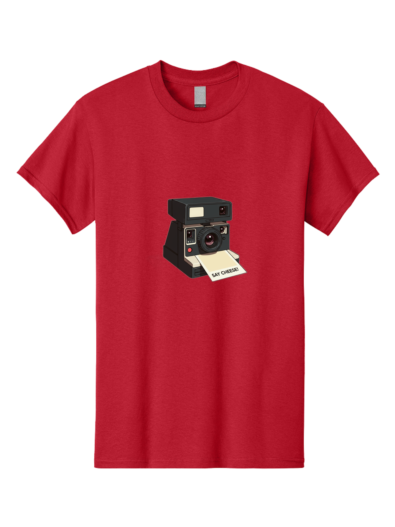 Polaroid-Camera Men'S Graphic Tee, 100% Cotton, Comfortable Casual Summer Wear, Machine Washable, Vintage Polaroid Camera, Instant Photography, Retro Style, Say Cheese Print, Nostalgic Feel, Photography Moment, Classic Design, Black Camera Bae690 5