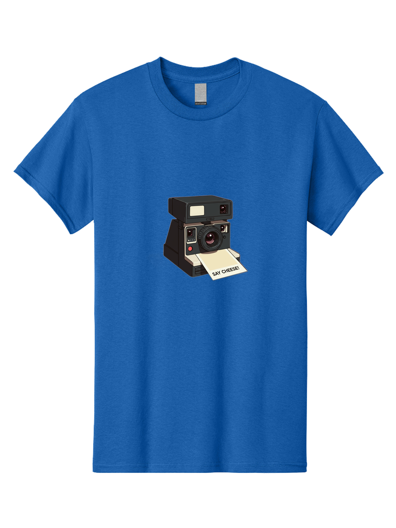 Polaroid-Camera Men'S Graphic Tee, 100% Cotton, Comfortable Casual Summer Wear, Machine Washable, Vintage Polaroid Camera, Instant Photography, Retro Style, Say Cheese Print, Nostalgic Feel, Photography Moment, Classic Design, Black Camera Bae690 3