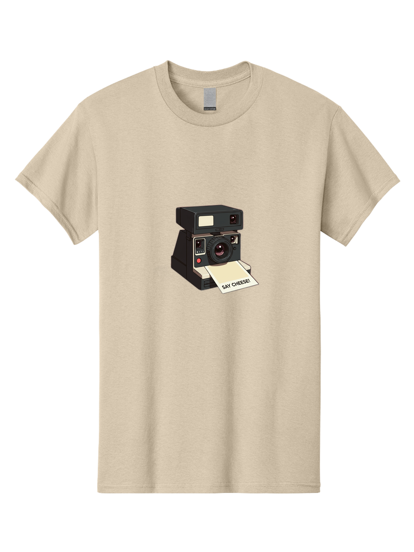Polaroid-Camera Men'S Graphic Tee, 100% Cotton, Comfortable Casual Summer Wear, Machine Washable, Vintage Polaroid Camera, Instant Photography, Retro Style, Say Cheese Print, Nostalgic Feel, Photography Moment, Classic Design, Black Camera Bae690 13
