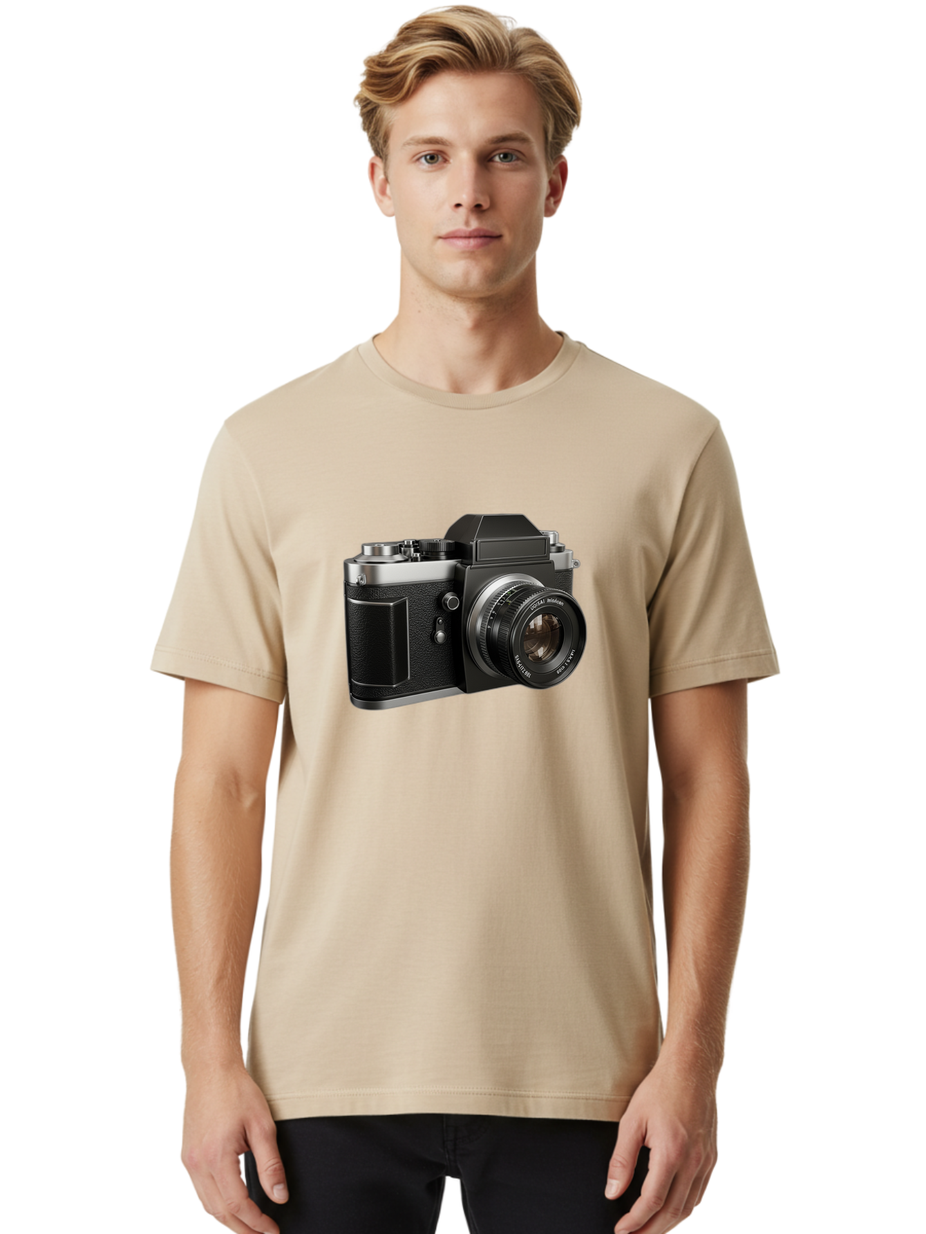 Praktica Men'S Graphic Tee, 100% Cotton, Comfortable Casual Summer Wear, Machine Washable, Vintage Camera, Photography Equipment, Classic Design, Black Camera Body, Lens Details, Optical Viewfinder, Shutter Release, Photography Gear, Bae692 25