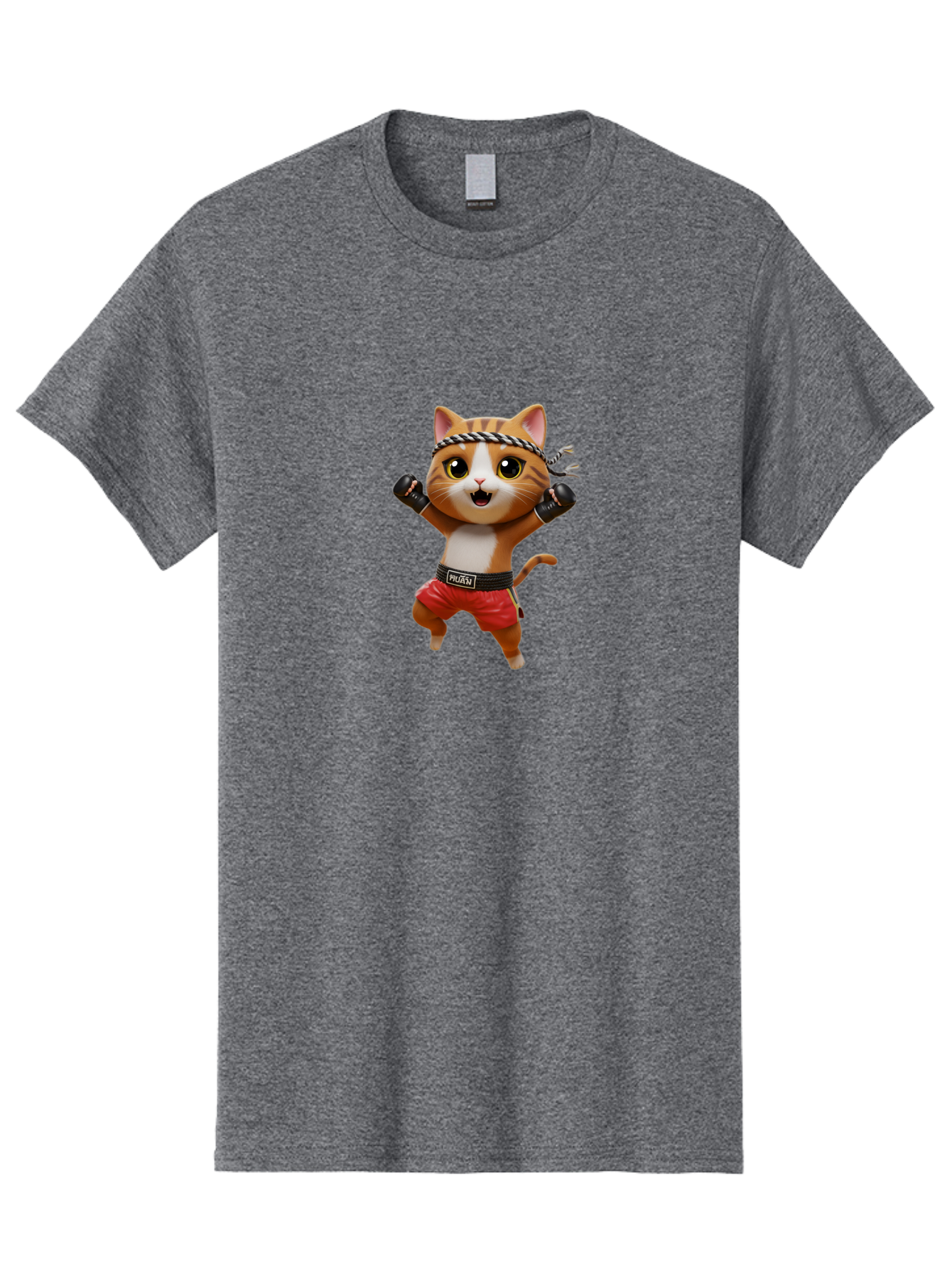 Puma-Cat Men'S Graphic Tee, 100% Cotton, Comfortable Casual Summer Wear, Machine Washable, Cartoon Cat In Boxing Attire, Pudim Belt, Boxing Gloves, Determined Expression, Funny Animal Character, Playful Design, Sports-Themed Illustration, Bae694 5