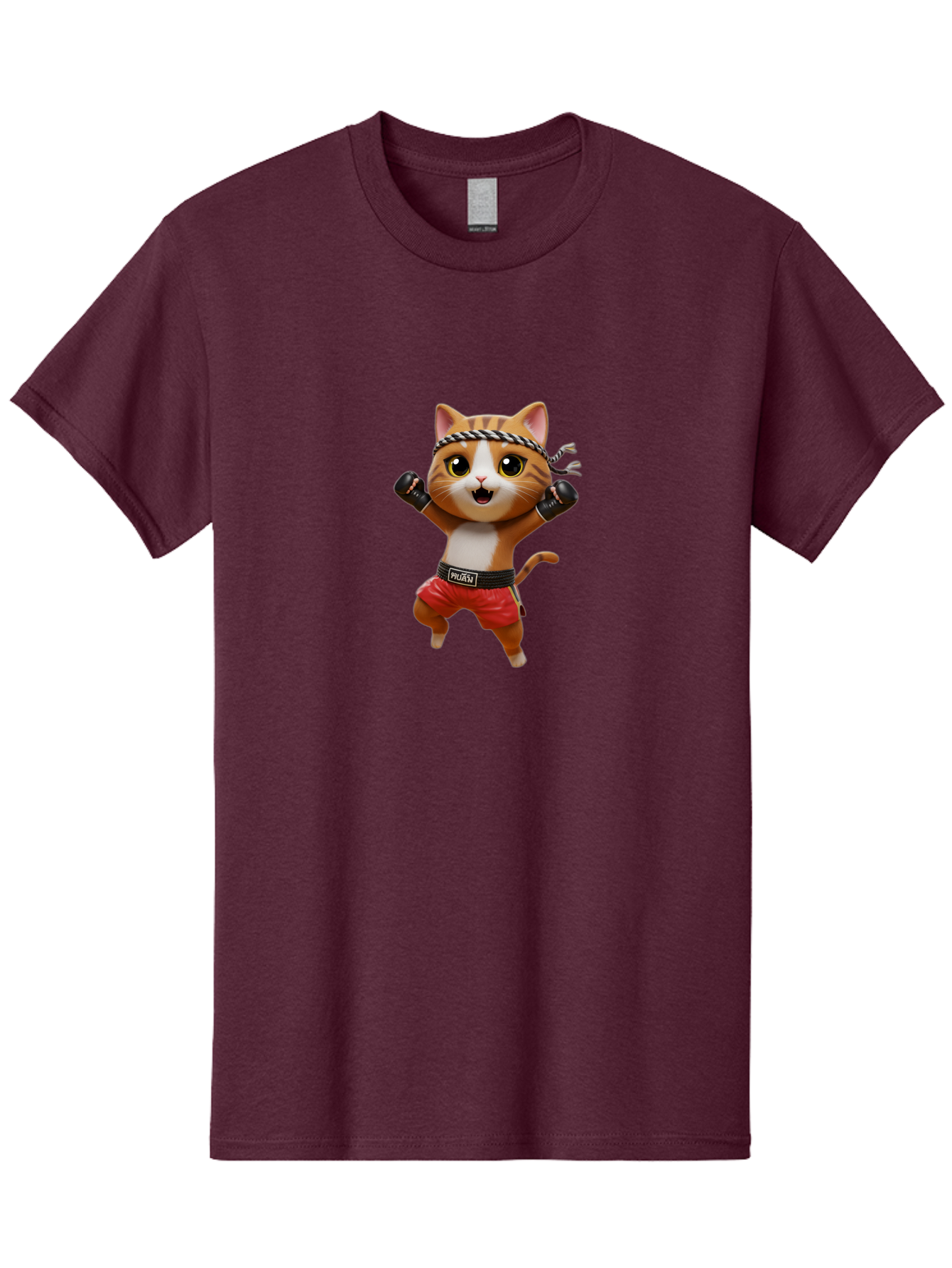 Puma-Cat Men'S Graphic Tee, 100% Cotton, Comfortable Casual Summer Wear, Machine Washable, Cartoon Cat In Boxing Attire, Pudim Belt, Boxing Gloves, Determined Expression, Funny Animal Character, Playful Design, Sports-Themed Illustration, Bae694 12
