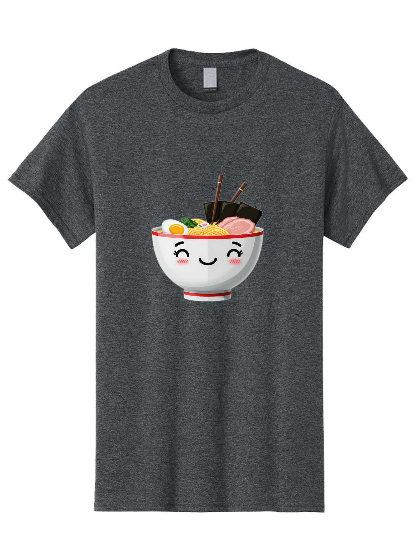 Ramen-1 Men'S Graphic Tee, 100% Cotton, Comfortable Casual Summer Wear, Machine Washable, Steaming Bowl Of Ramen, Savory Noodles, Boiled Egg, Sliced Pork, Seaweed, Chopsticks, Cute Cartoon Character, Japanese Cuisine, Food Illustration, Bae698 4