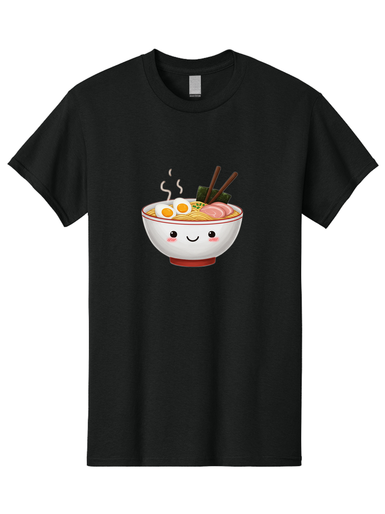 Ramen-2 Men'S Graphic Tee, 100% Cotton, Comfortable Casual Summer Wear, Machine Washable, Steaming Hot Ramen, Cartoon Bowl, Noodles, Eggs, Meat Slices, Seaweed, Chopsticks, Adorable, Kawaii, Japanese Cuisine, Foodie Art, Cute Character Bae699 8