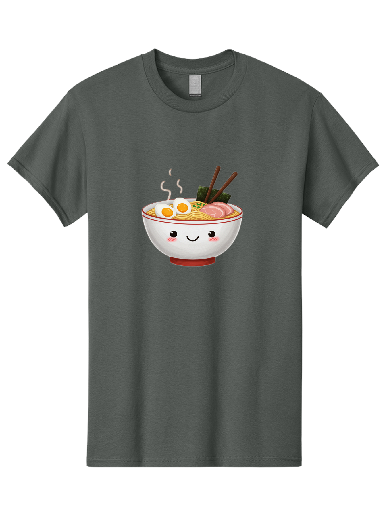 Ramen-2 Men'S Graphic Tee, 100% Cotton, Comfortable Casual Summer Wear, Machine Washable, Steaming Hot Ramen, Cartoon Bowl, Noodles, Eggs, Meat Slices, Seaweed, Chopsticks, Adorable, Kawaii, Japanese Cuisine, Foodie Art, Cute Character Bae699 12