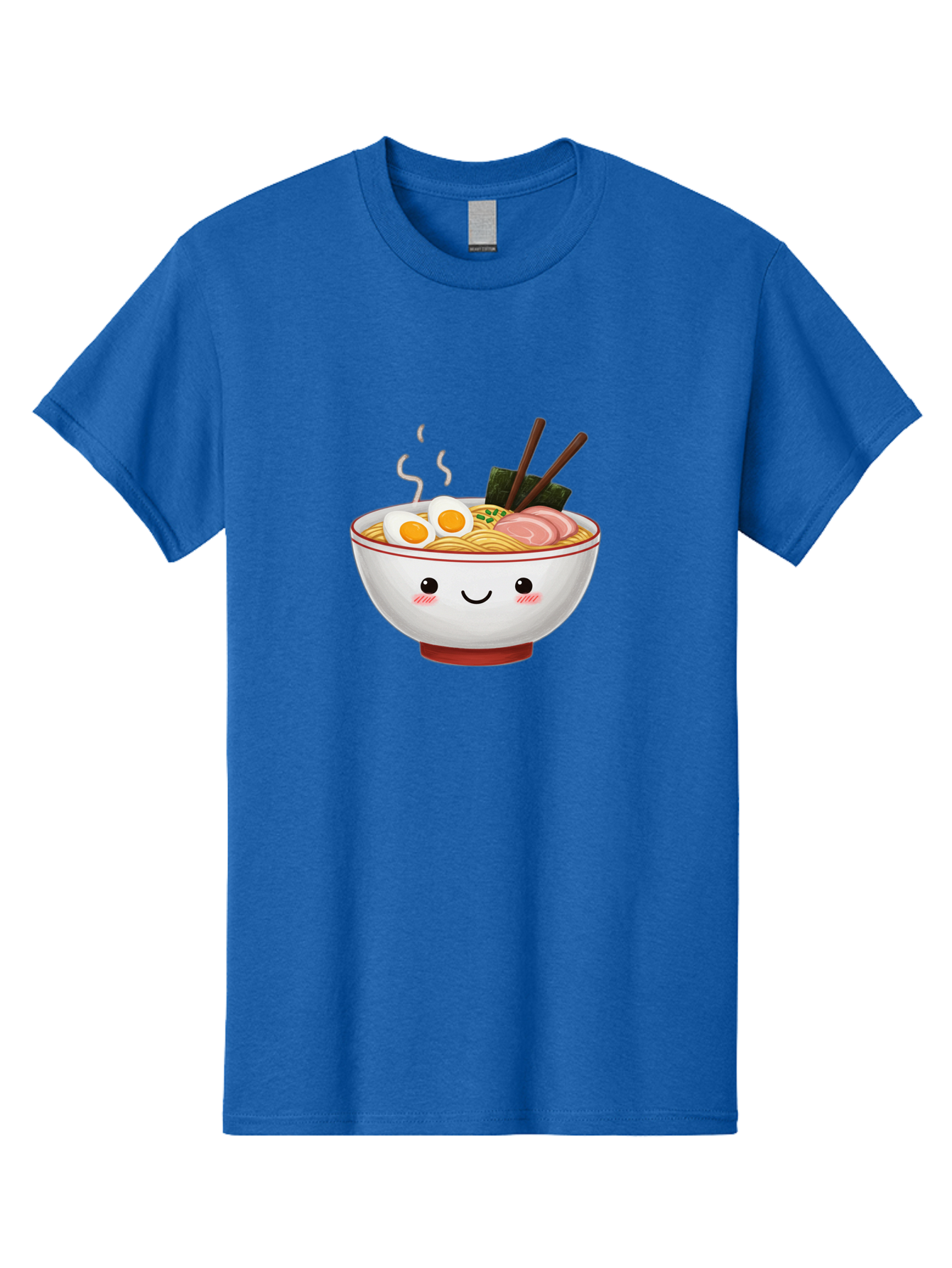 Ramen-2 Men'S Graphic Tee, 100% Cotton, Comfortable Casual Summer Wear, Machine Washable, Steaming Hot Ramen, Cartoon Bowl, Noodles, Eggs, Meat Slices, Seaweed, Chopsticks, Adorable, Kawaii, Japanese Cuisine, Foodie Art, Cute Character Bae699 4