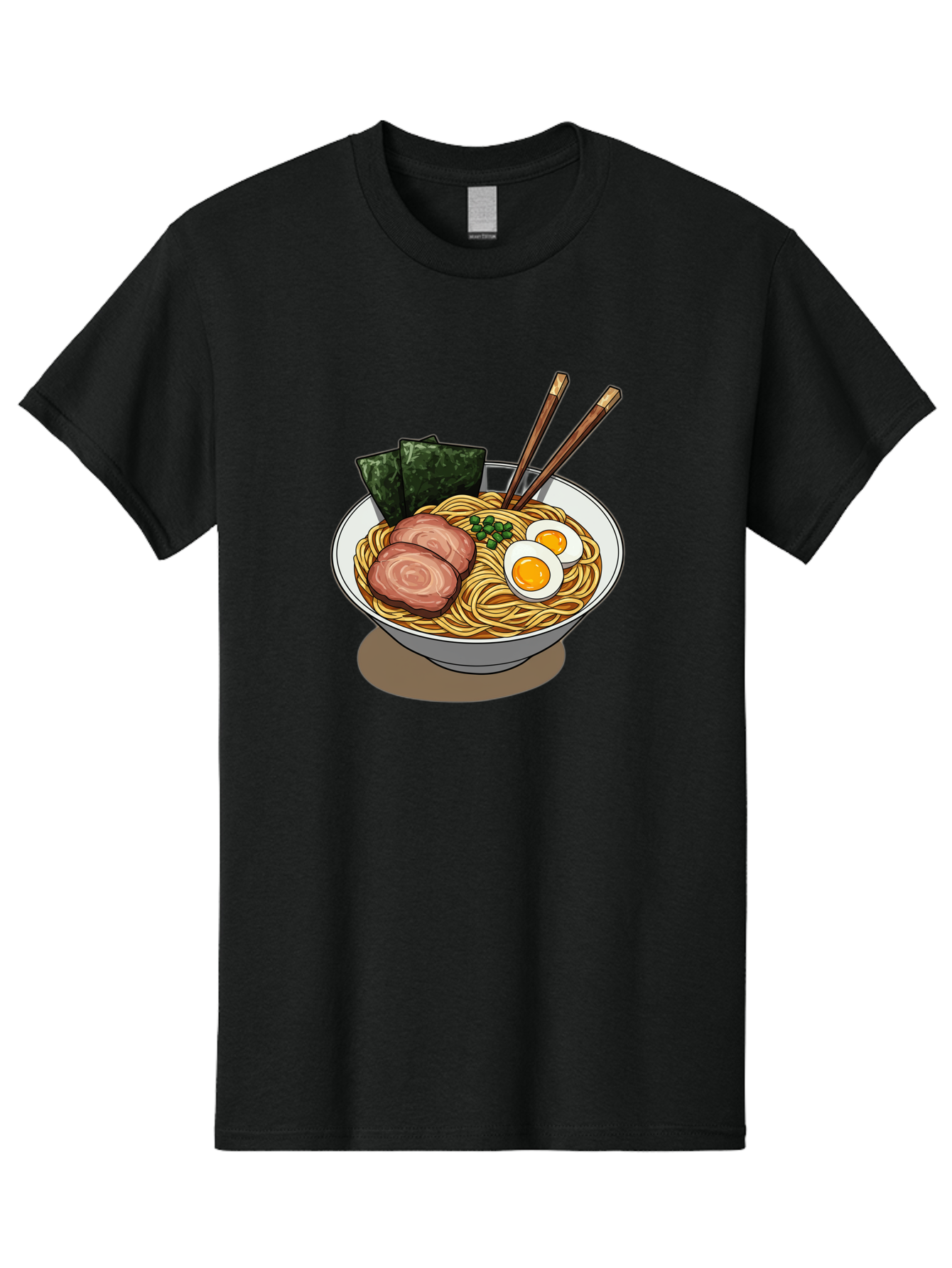 Ramen-3 Men'S Graphic Tee, 100% Cotton, Comfortable Casual Summer Wear, Machine Washable, Ramen Noodles, Sliced Pork, Boiled Egg, Seaweed, Chopsticks, Oriental Cuisine, Japanese Food, Savory Meal, Noodle Soup, Appetizing Dish Bae700 8