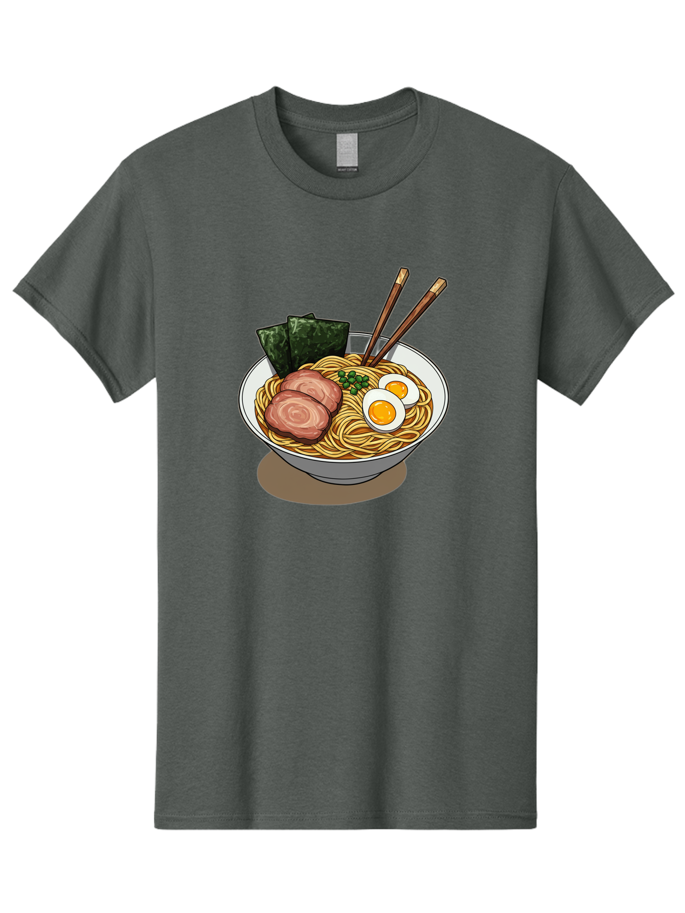 Ramen-3 Men'S Graphic Tee, 100% Cotton, Comfortable Casual Summer Wear, Machine Washable, Ramen Noodles, Sliced Pork, Boiled Egg, Seaweed, Chopsticks, Oriental Cuisine, Japanese Food, Savory Meal, Noodle Soup, Appetizing Dish Bae700 9