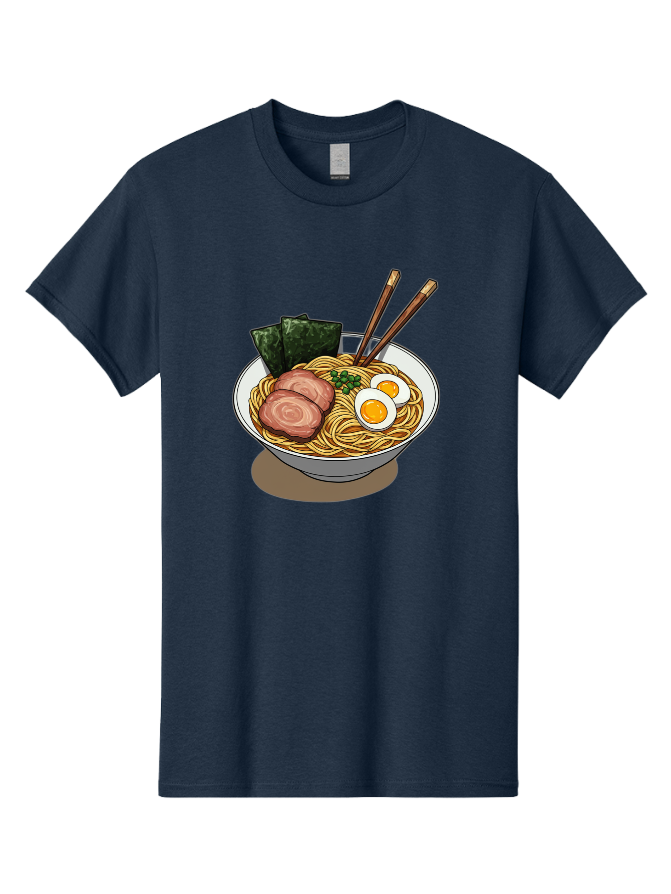 Ramen-3 Men'S Graphic Tee, 100% Cotton, Comfortable Casual Summer Wear, Machine Washable, Ramen Noodles, Sliced Pork, Boiled Egg, Seaweed, Chopsticks, Oriental Cuisine, Japanese Food, Savory Meal, Noodle Soup, Appetizing Dish Bae700 15