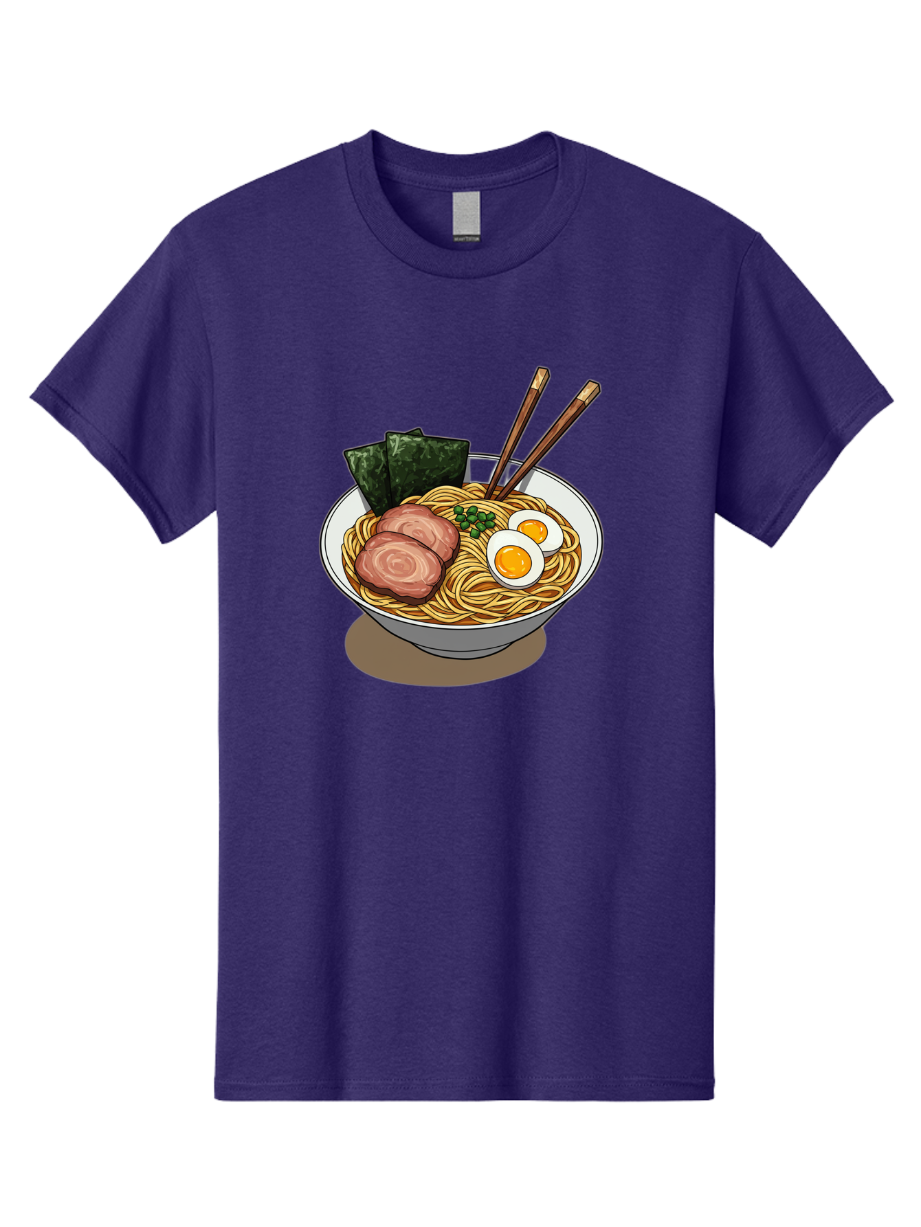 Ramen-3 Men'S Graphic Tee, 100% Cotton, Comfortable Casual Summer Wear, Machine Washable, Ramen Noodles, Sliced Pork, Boiled Egg, Seaweed, Chopsticks, Oriental Cuisine, Japanese Food, Savory Meal, Noodle Soup, Appetizing Dish Bae700 12