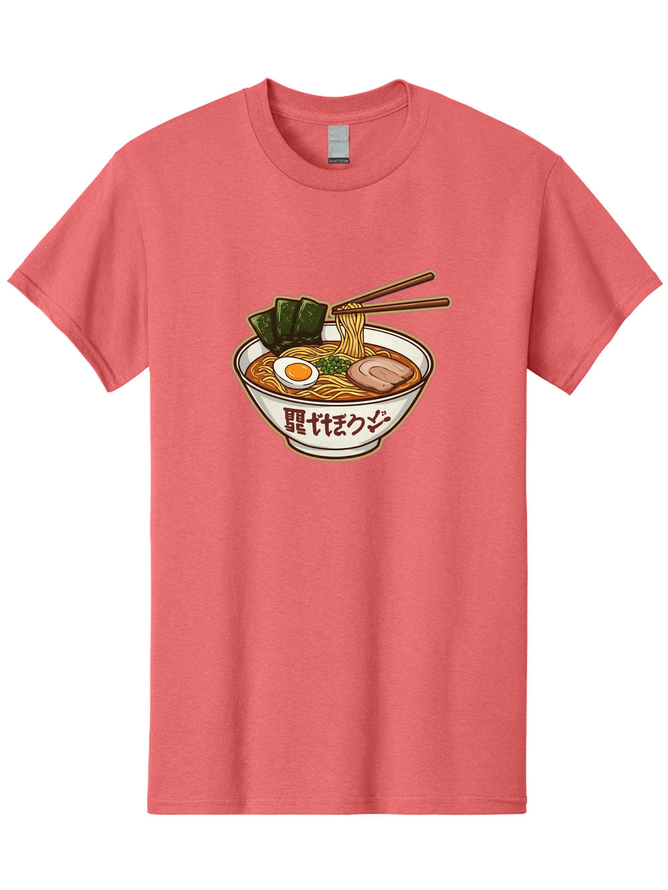Ramen-5 Men'S Graphic Tee, 100% Cotton, Comfortable Casual Summer Wear, Machine Washable, Japanese Ramen, Savory Noodle Soup, Pork Slice, Soft-Boiled Egg, Green Onions, Seaweed, Chopsticks, Asian Cuisine, Comfort Food, Delicious Meal Bae702 3