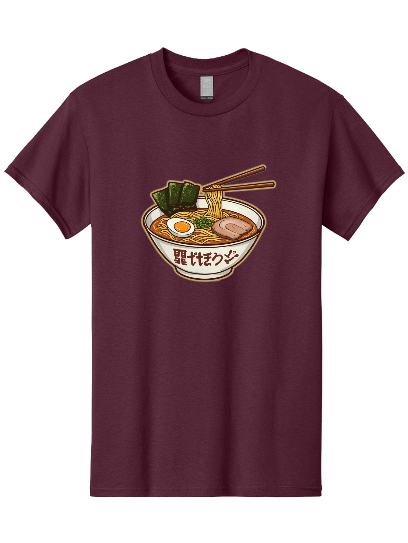 Ramen-5 Men'S Graphic Tee, 100% Cotton, Comfortable Casual Summer Wear, Machine Washable, Japanese Ramen, Savory Noodle Soup, Pork Slice, Soft-Boiled Egg, Green Onions, Seaweed, Chopsticks, Asian Cuisine, Comfort Food, Delicious Meal Bae702 12