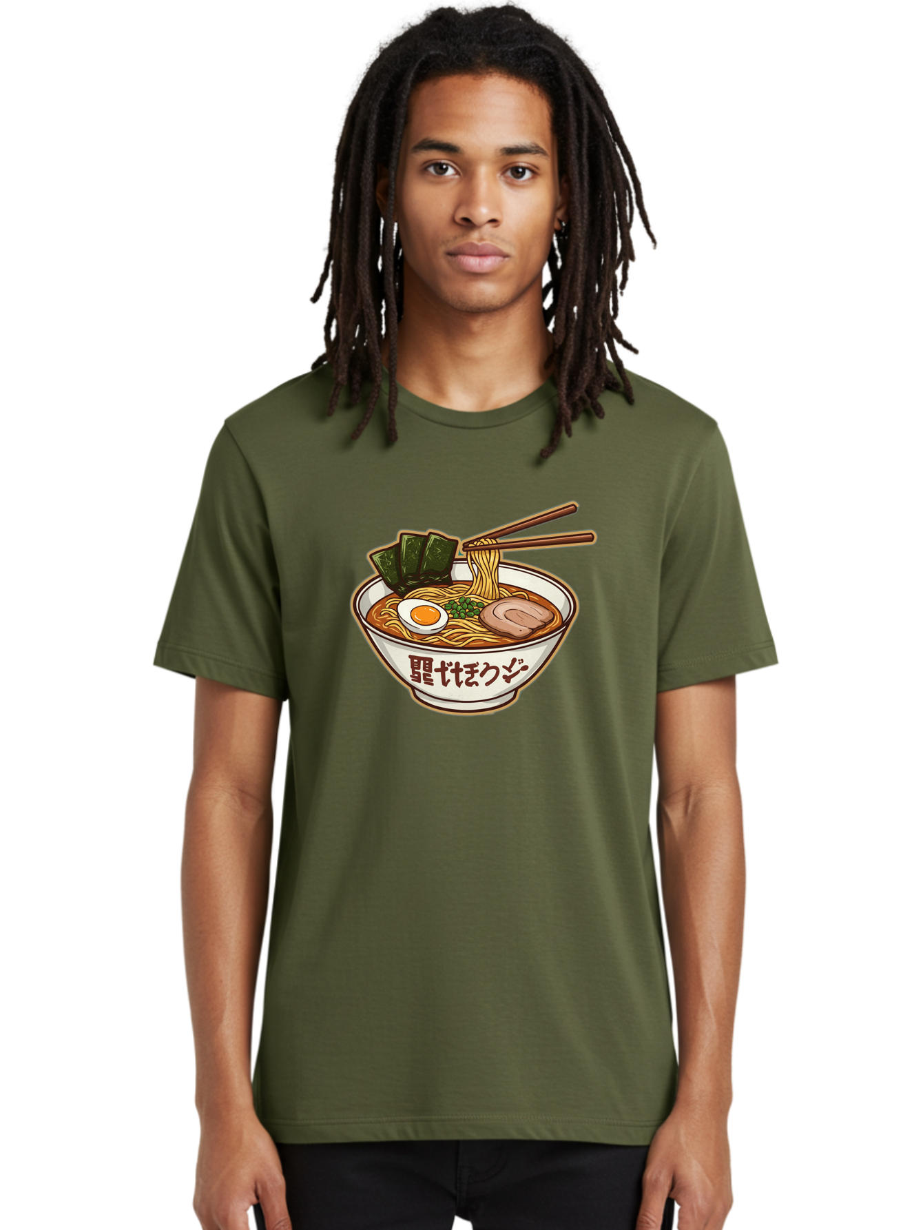 Ramen-5 Men'S Graphic Tee, 100% Cotton, Comfortable Casual Summer Wear, Machine Washable, Japanese Ramen, Savory Noodle Soup, Pork Slice, Soft-Boiled Egg, Green Onions, Seaweed, Chopsticks, Asian Cuisine, Comfort Food, Delicious Meal Bae702 30
