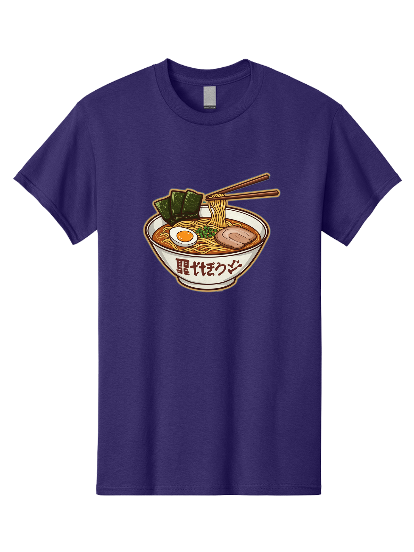 Ramen-5 Men'S Graphic Tee, 100% Cotton, Comfortable Casual Summer Wear, Machine Washable, Japanese Ramen, Savory Noodle Soup, Pork Slice, Soft-Boiled Egg, Green Onions, Seaweed, Chopsticks, Asian Cuisine, Comfort Food, Delicious Meal Bae702 7