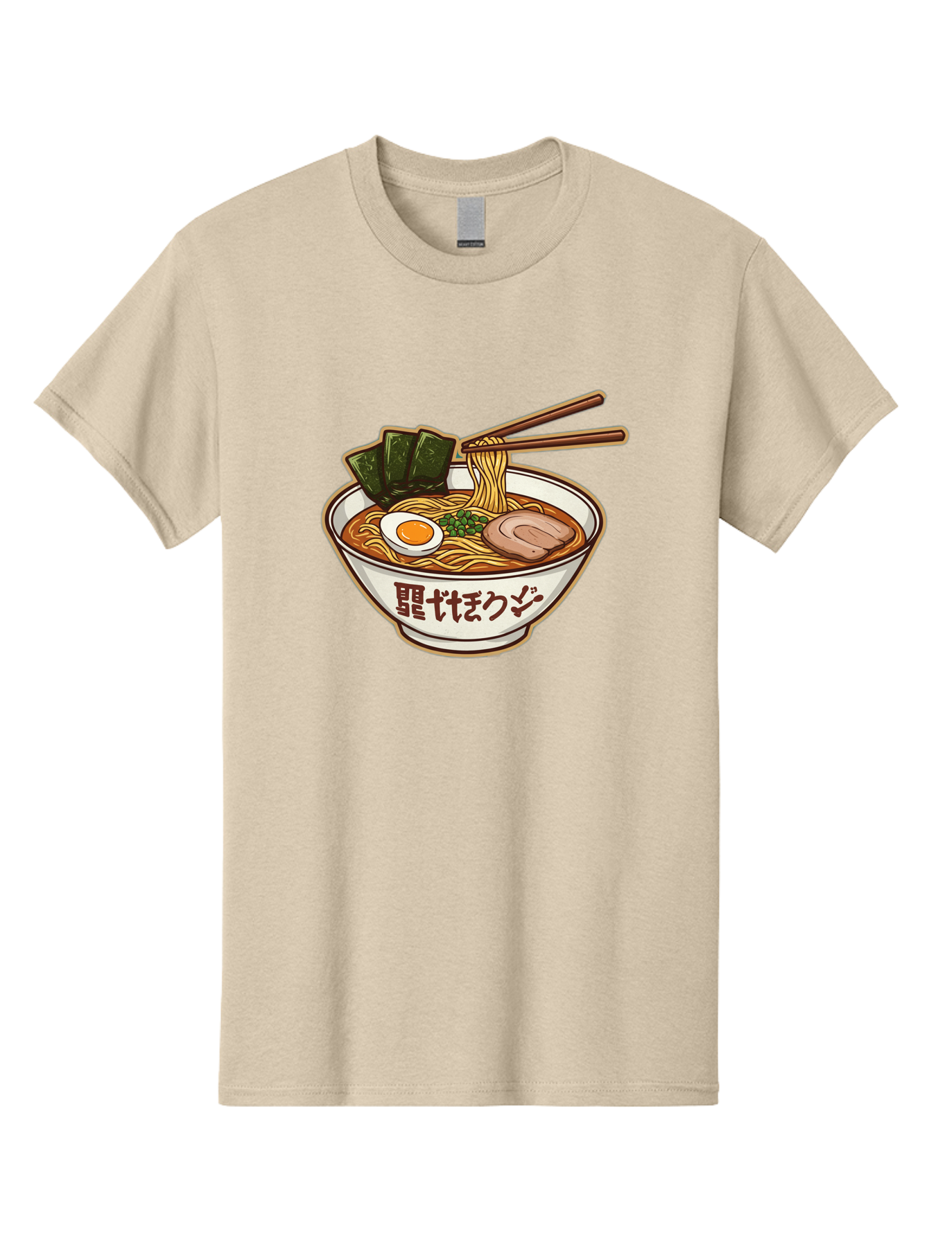 Ramen-5 Men'S Graphic Tee, 100% Cotton, Comfortable Casual Summer Wear, Machine Washable, Japanese Ramen, Savory Noodle Soup, Pork Slice, Soft-Boiled Egg, Green Onions, Seaweed, Chopsticks, Asian Cuisine, Comfort Food, Delicious Meal Bae702 1