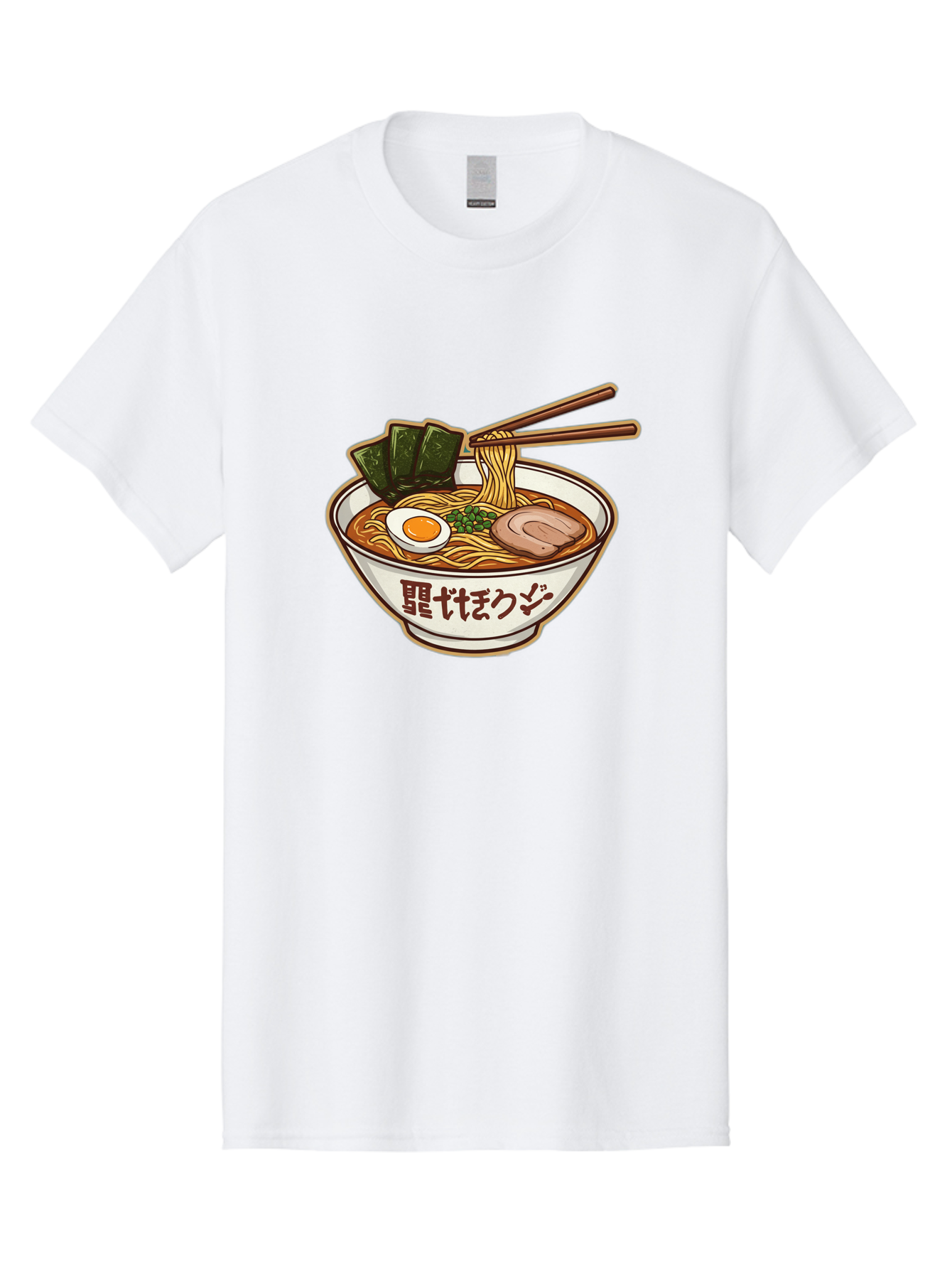 Ramen-5 Men'S Graphic Tee, 100% Cotton, Comfortable Casual Summer Wear, Machine Washable, Japanese Ramen, Savory Noodle Soup, Pork Slice, Soft-Boiled Egg, Green Onions, Seaweed, Chopsticks, Asian Cuisine, Comfort Food, Delicious Meal Bae702 9
