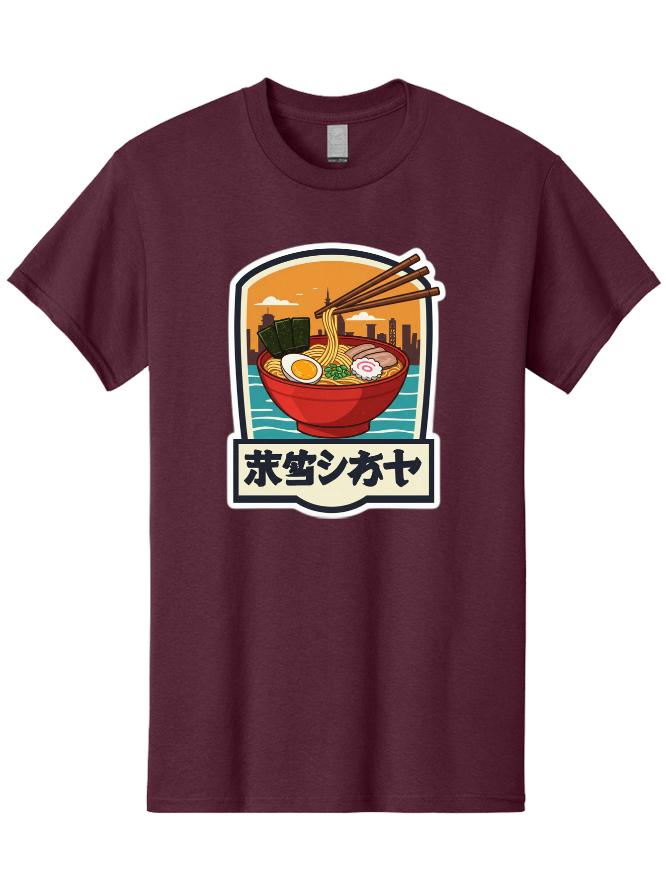 Ramen-7 Men'S Graphic Tee, 100% Cotton, Comfortable Casual Summer Wear, Machine Washable, Steaming Bowl Of Ramen, Japanese Noodles, Savory Broth, Egg, Pork Slices, Seaweed, Chopsticks, Cityscape, ?????? Bae704 4