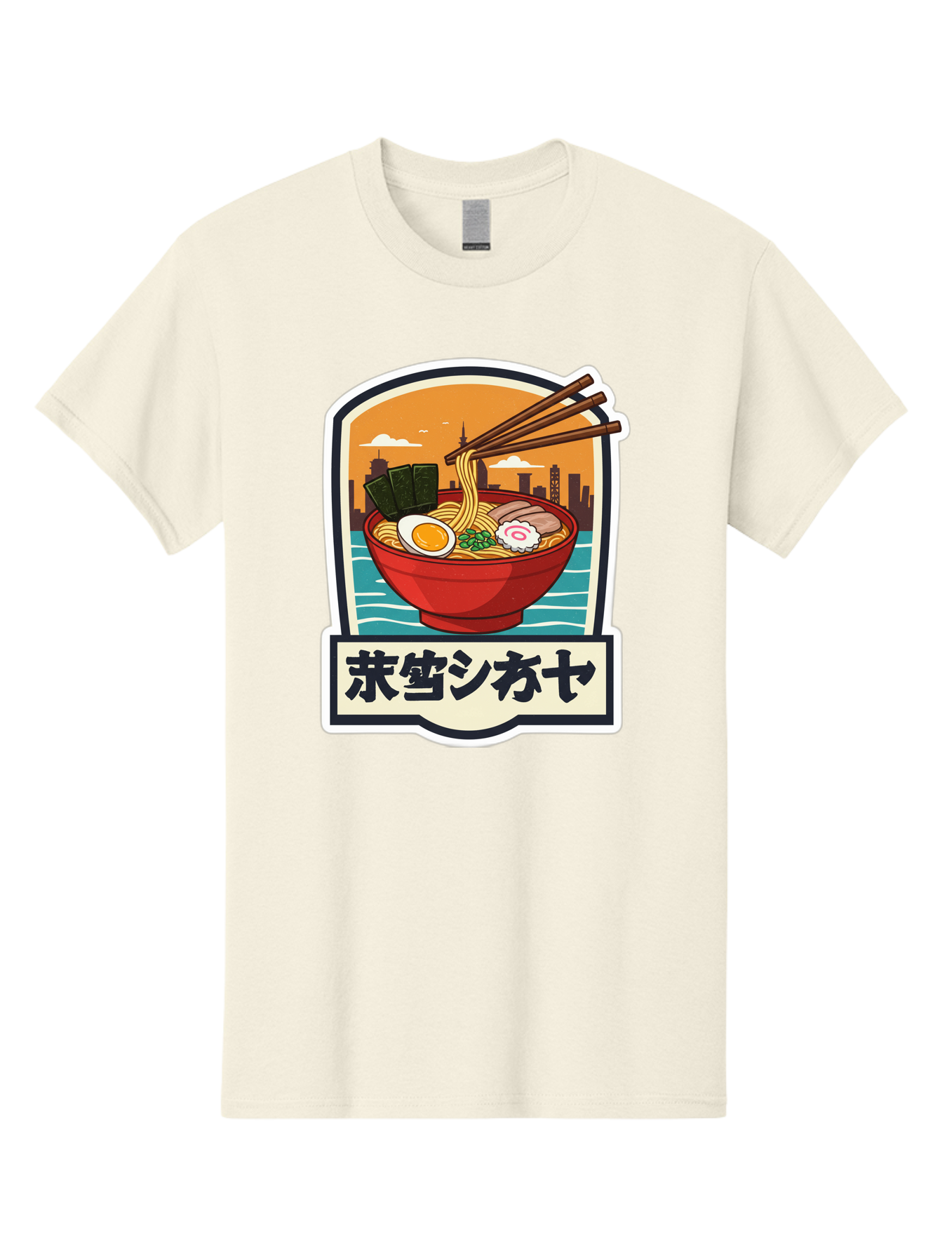 Ramen-7 Men'S Graphic Tee, 100% Cotton, Comfortable Casual Summer Wear, Machine Washable, Steaming Bowl Of Ramen, Japanese Noodles, Savory Broth, Egg, Pork Slices, Seaweed, Chopsticks, Cityscape, ?????? Bae704 7