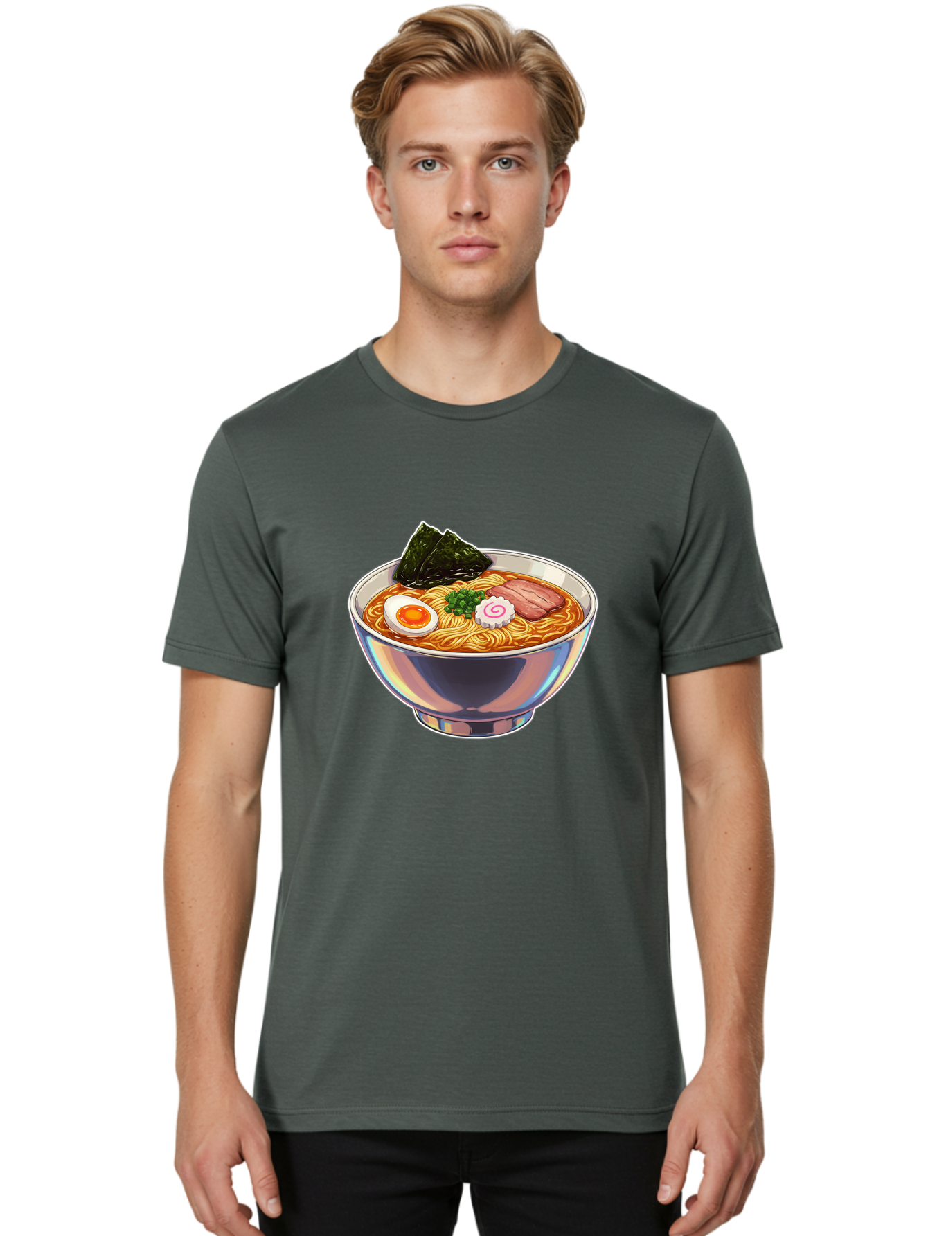 Ramen-8 Men'S Graphic Tee, 100% Cotton, Comfortable Casual Summer Wear, Machine Washable, Bowl Of Ramen, Japanese Cuisine, Egg, Seaweed, Pork, Noodles, Savory Broth, Appetizing Meal, Food Illustration, Delicious Dish Bae705 16