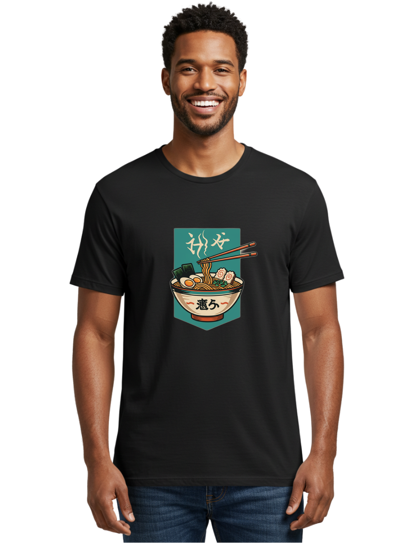 Ramen-Bowl-5 Men'S Graphic Tee, 100% Cotton, Comfortable Casual Summer Wear, Machine Washable, Steaming Bowl Of Ramen, Japanese Cuisine, Noodle Soup, Chopsticks, Egg, Seaweed, Pork Slices, Savory Dish, Comfort Food, Asian Flavors Bae710 17