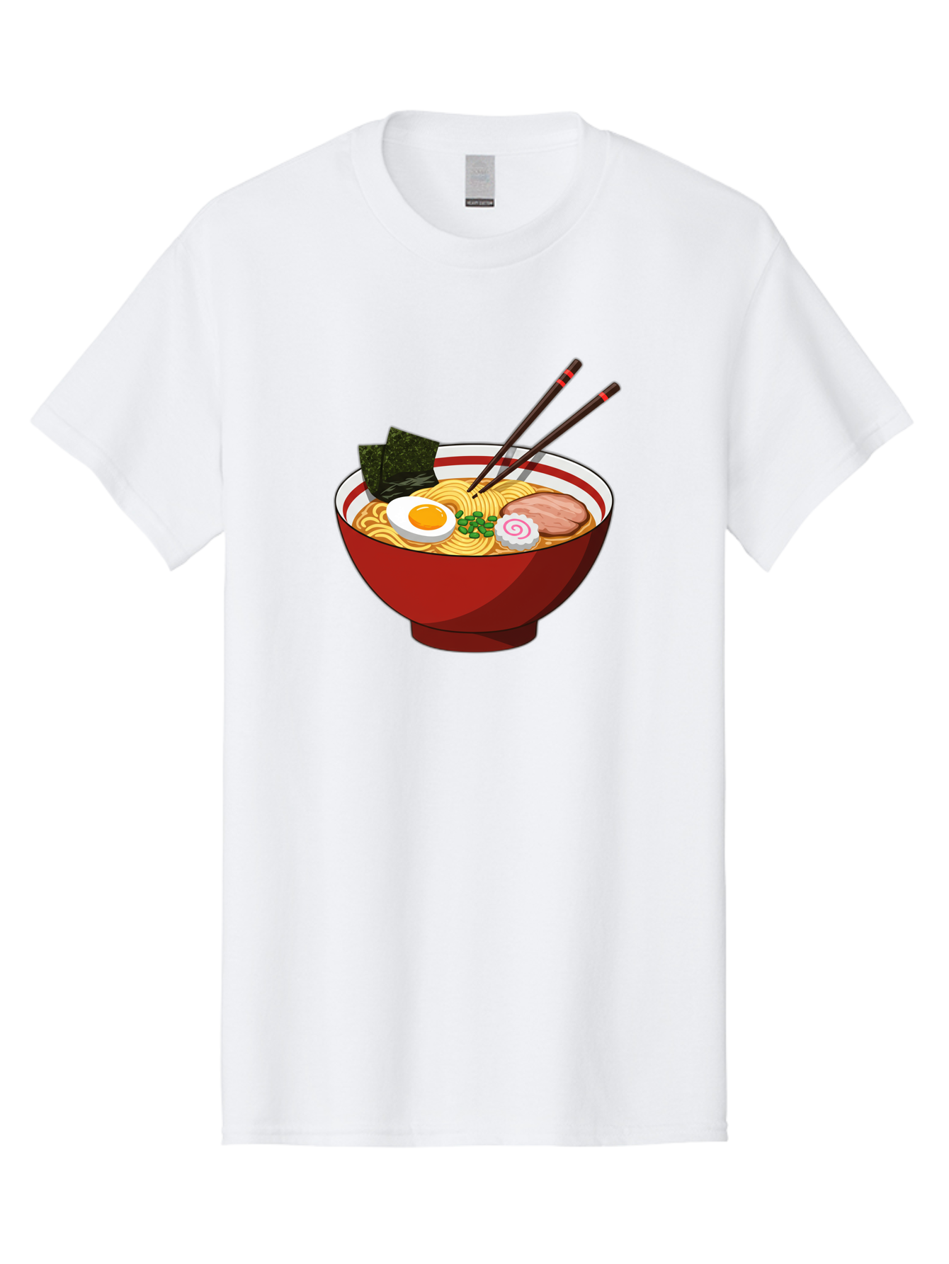 Ramen-Noodle-Bowl-2 Men'S Graphic Tee, 100% Cotton, Comfortable Casual Summer Wear, Machine Washable, Steaming Bowl Of Ramen, Japanese Noodle Soup, Boiled Egg, Sliced Pork, Seaweed, Green Onions, Chopsticks, Asian Cuisine, Noodle Dish, Bae715 6