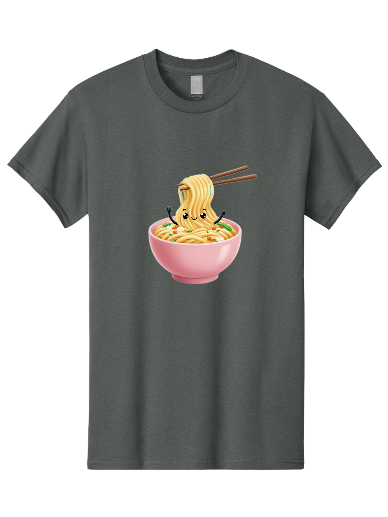 Ramen-Noodle-Character Men'S Graphic Tee, 100% Cotton, Comfortable Casual Summer Wear, Machine Washable, Cartoon Noodles, Ramen Noodles, Noodle Character, Kawaii Food, Cute Noodles, Asian Cuisine, Noodle Bowl, Tasty Noodles, Foodie Art, Bae717 6